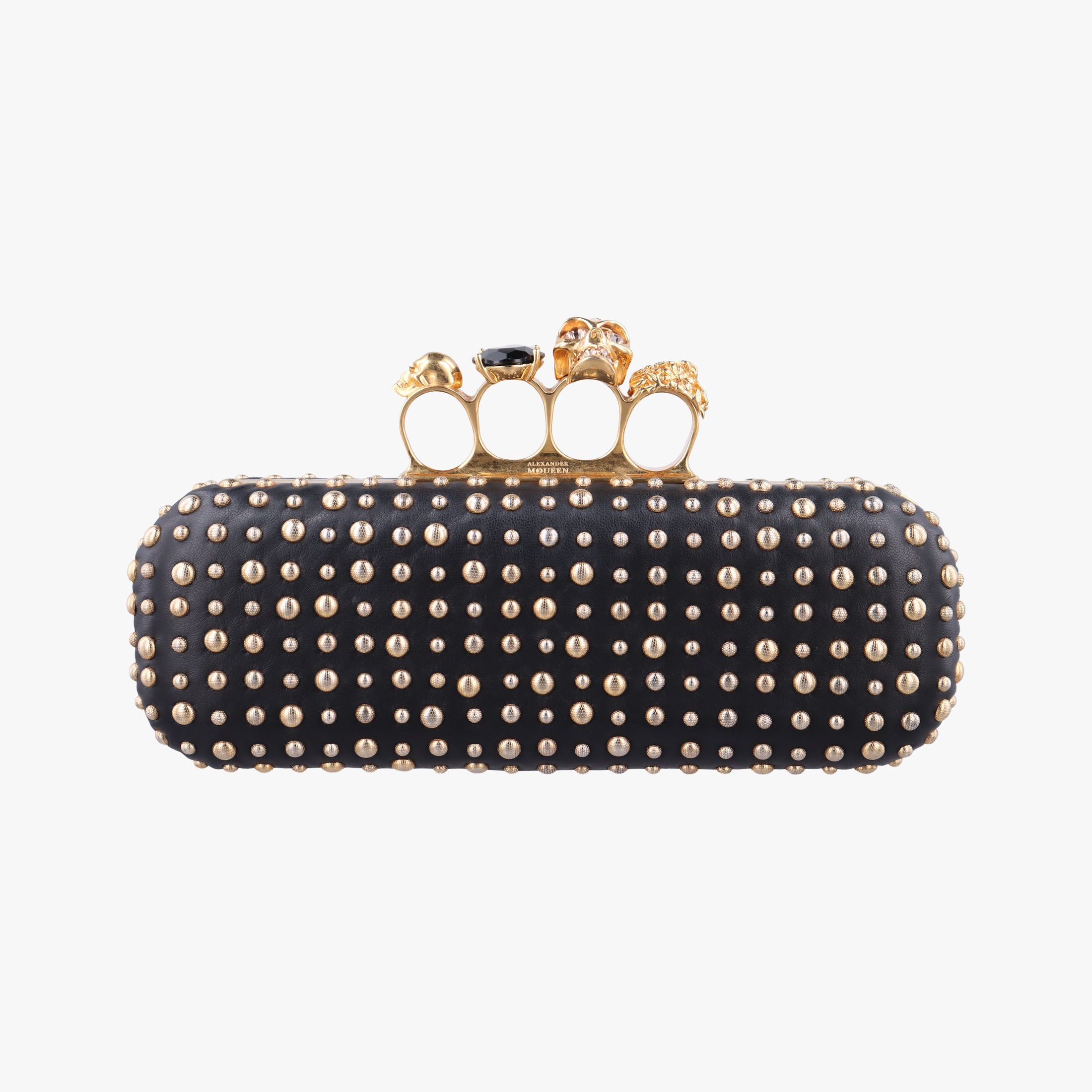 Secondhand Alexander McQueen Four Ring Black Leather  shoulderbag | stylenewstar