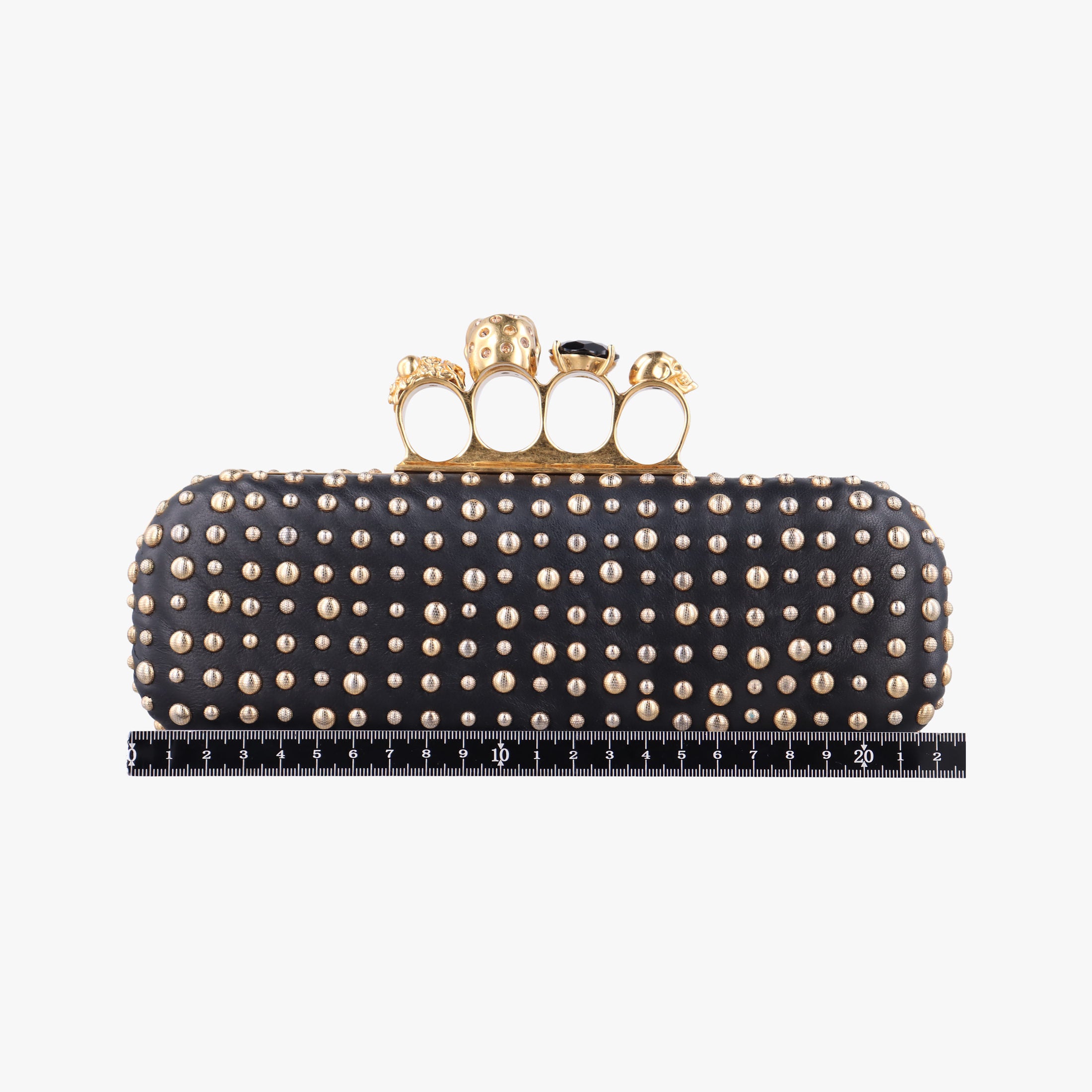 Secondhand Alexander McQueen Four Ring Black Leather  shoulderbag | stylenewstar
