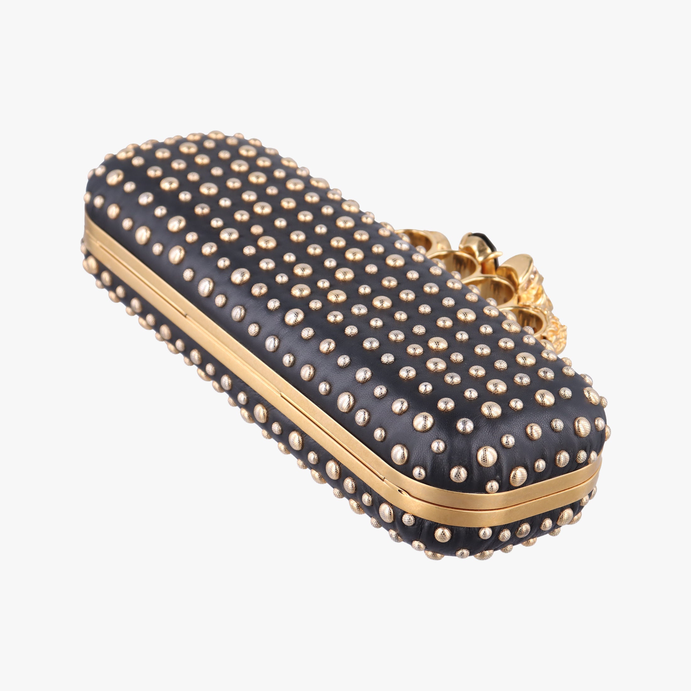 Secondhand Alexander McQueen Four Ring Black Leather  shoulderbag | stylenewstar