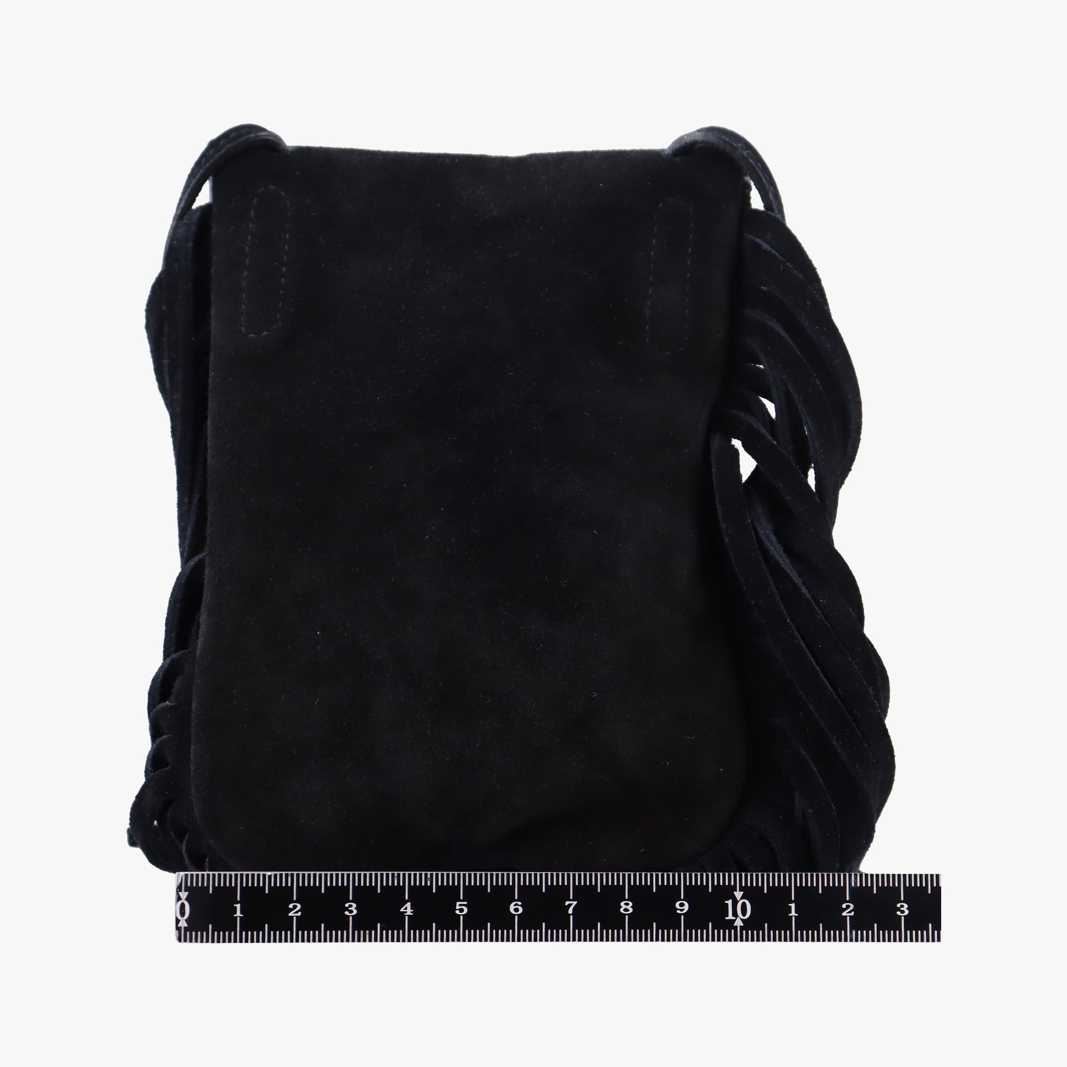 Secondhand Yves Saint Laurent fringe Black Suede 425145 shoulderbag | stylenewstar