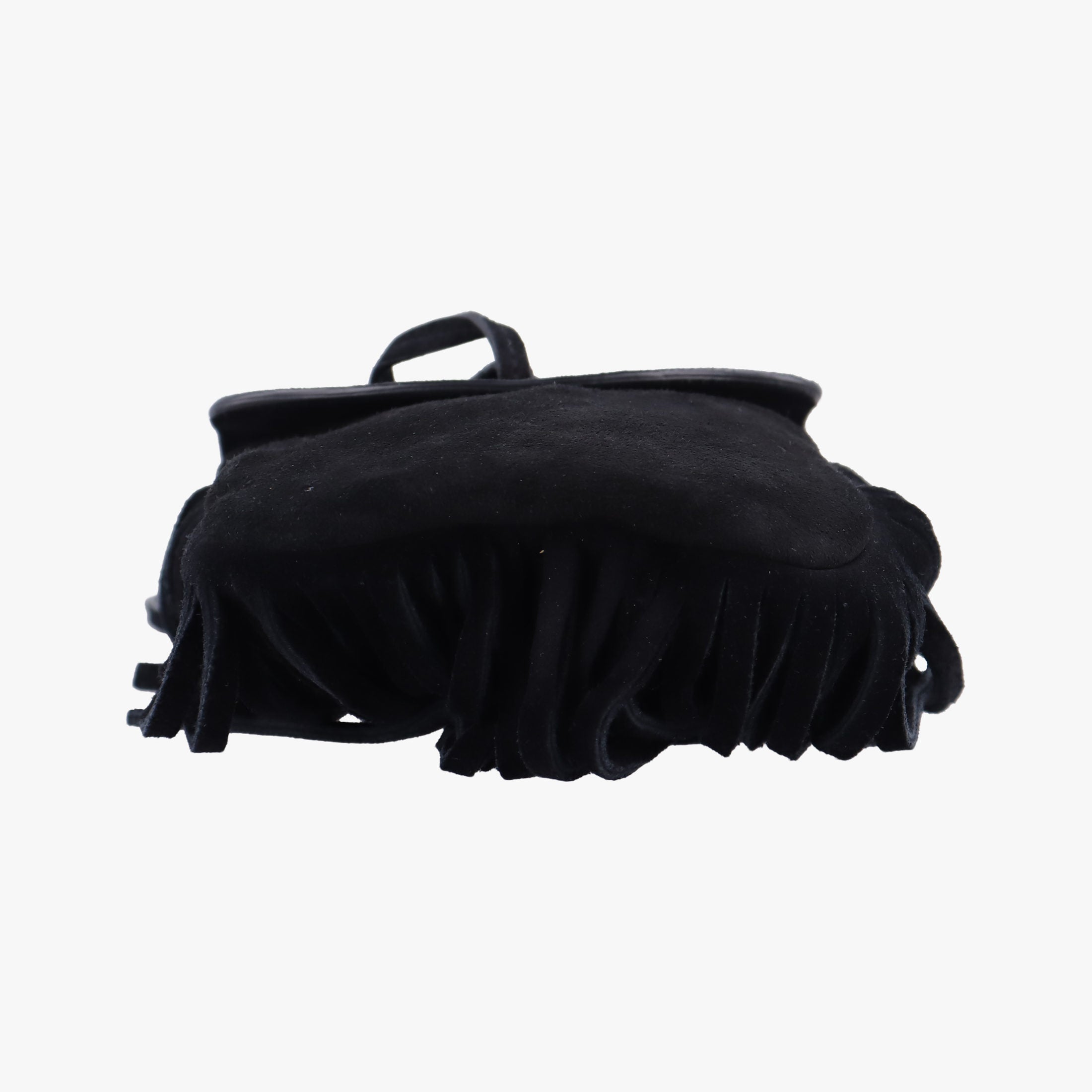 Secondhand Yves Saint Laurent fringe Black Suede 425145 shoulderbag | stylenewstar