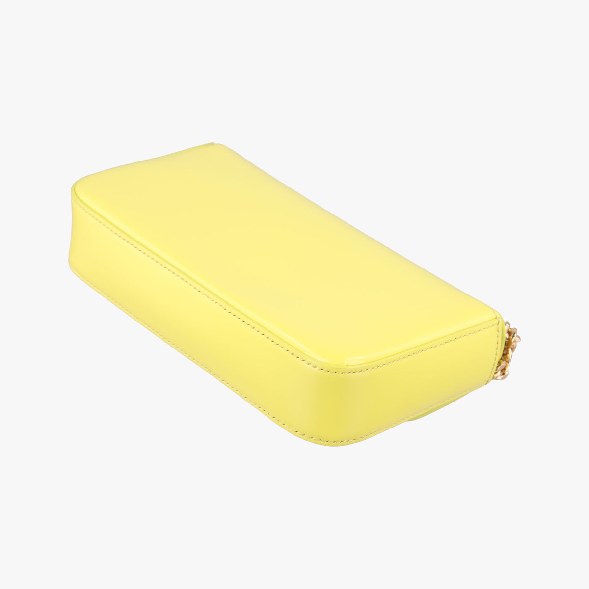 Pre-owned Celine Triomphe Chain Yellow Leather  shoulderbag | stylenewstar
