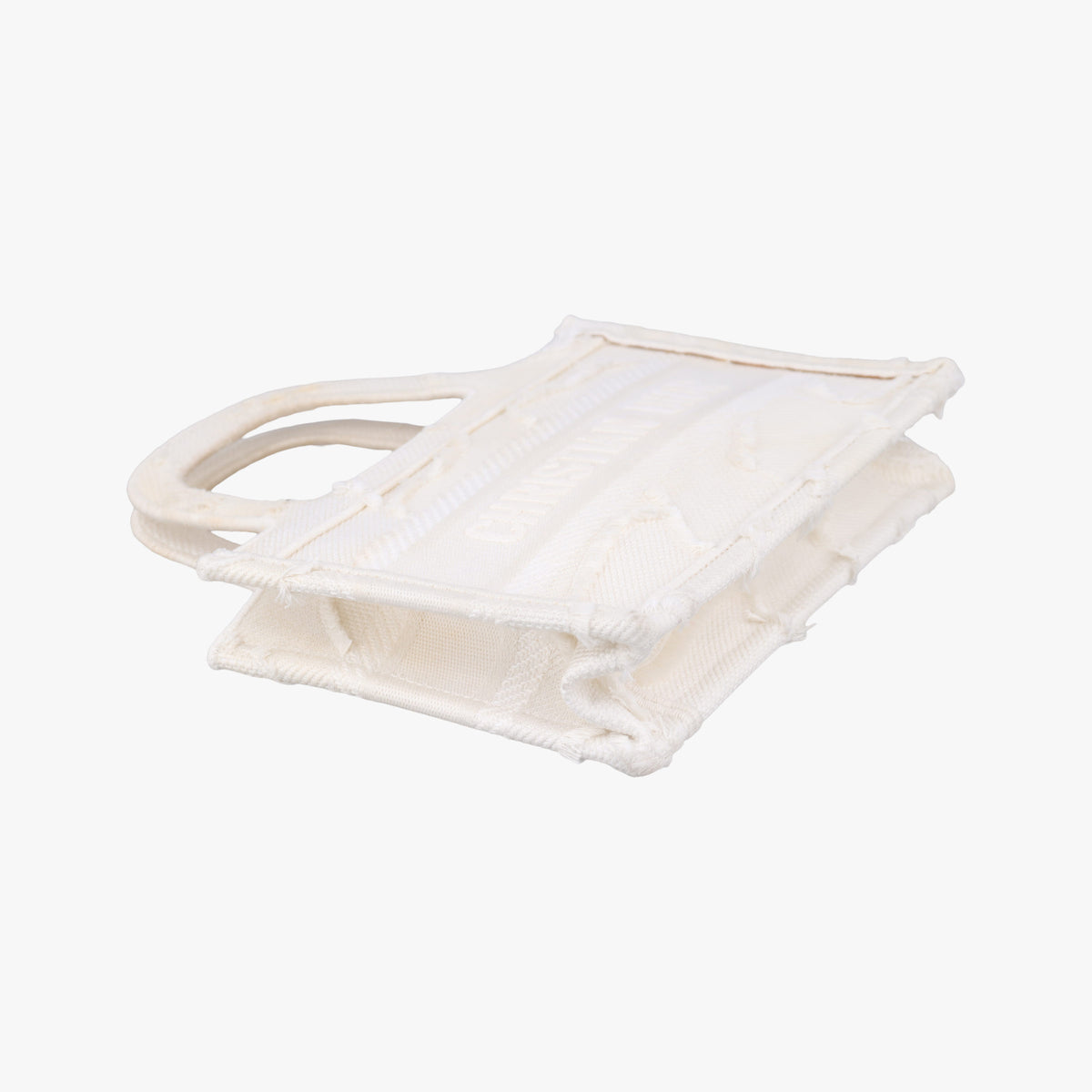 Vintage Christian Dior Book Tote Mini White canvas  handbag | stylenewstar