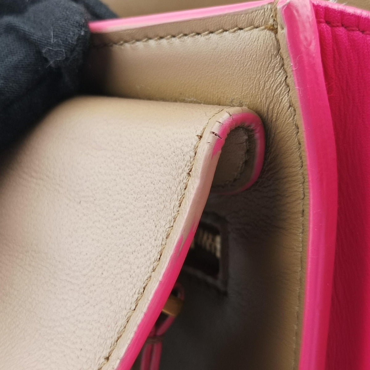 Vintage Celine Trapeze Small Beige×rose Leather  shoulderbag | stylenewstar