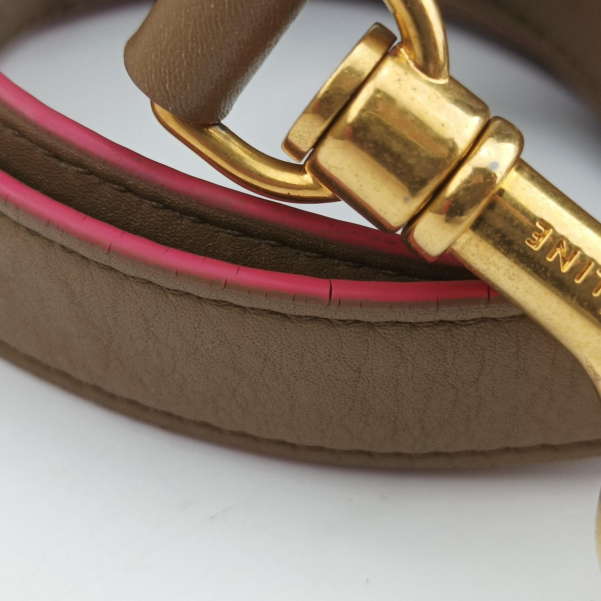 Vintage Celine Trapeze Small Beige×rose Leather  shoulderbag | stylenewstar