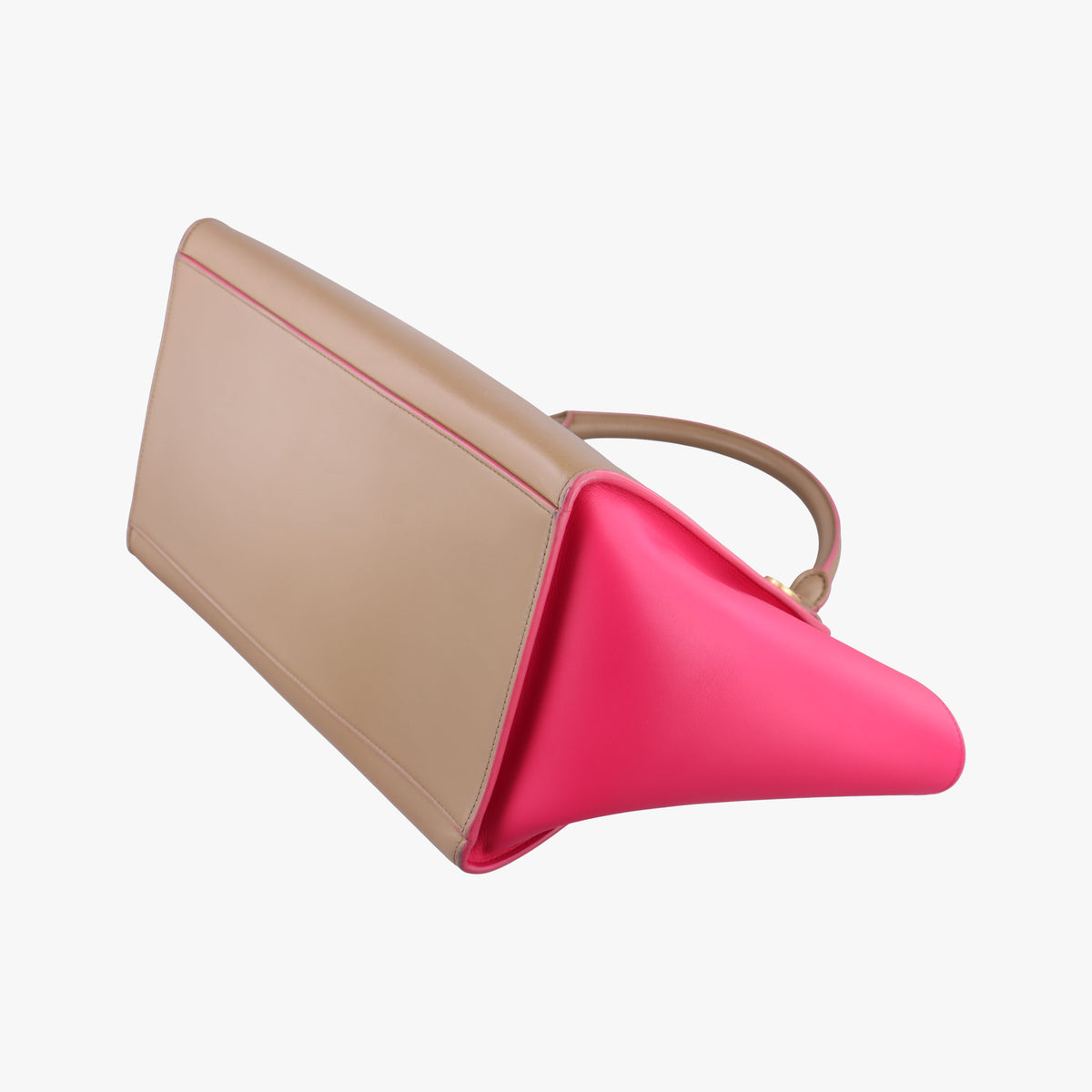 Vintage Celine Trapeze Small Beige×rose Leather  shoulderbag | stylenewstar