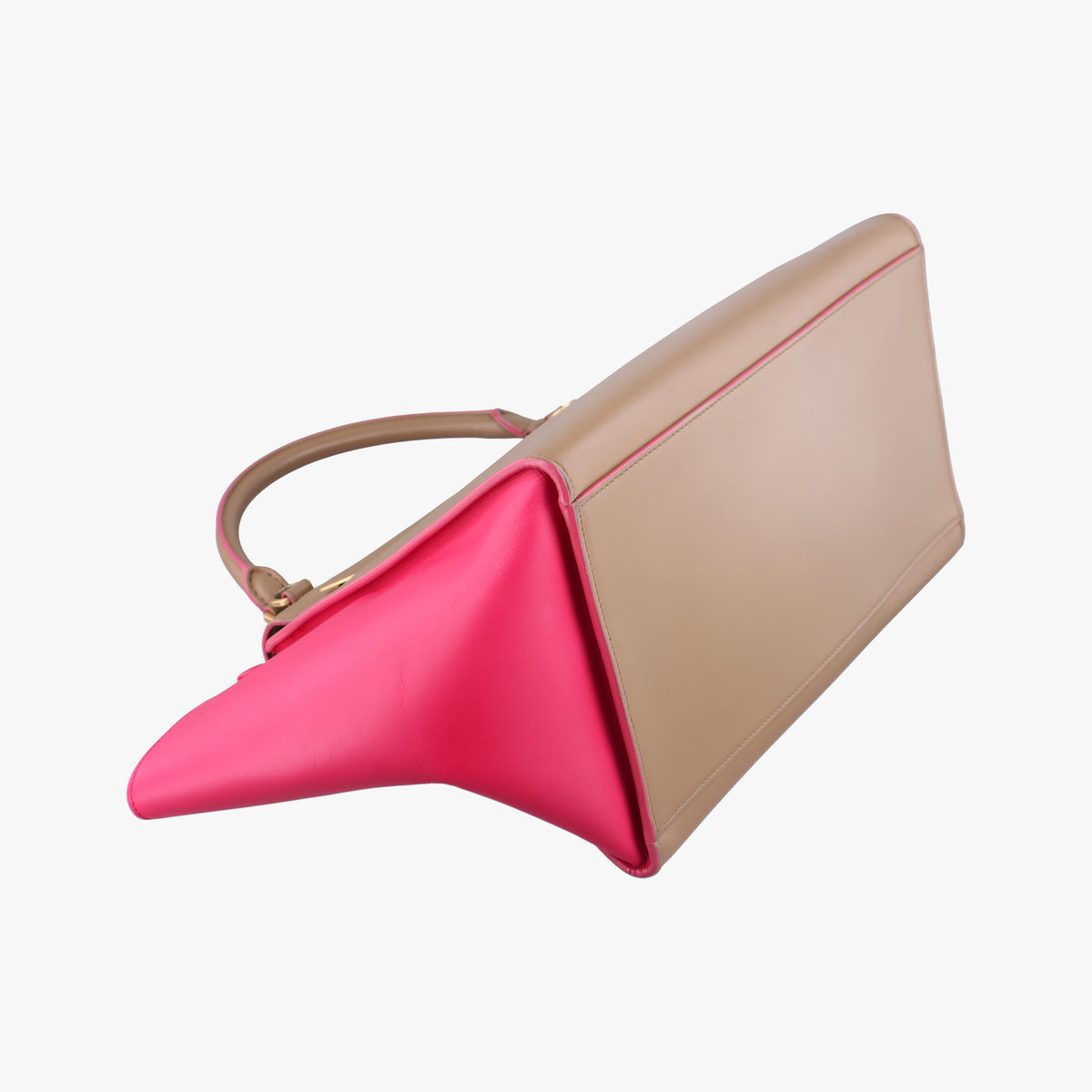 Vintage Celine Trapeze Small Beige×rose Leather  shoulderbag | stylenewstar