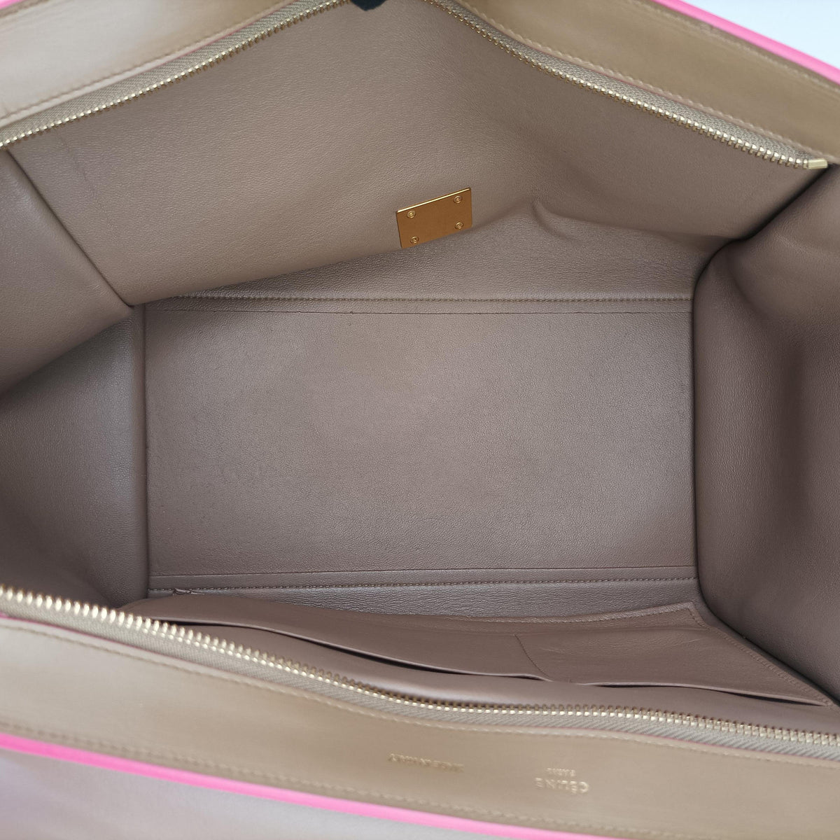 Vintage Celine Trapeze Small Beige×rose Leather  shoulderbag | stylenewstar