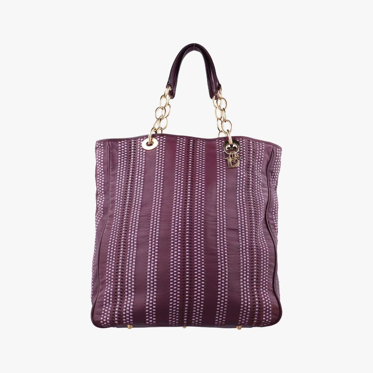 Vintage Christian Dior Soft Lady Dior Tote Purple Leather  handbag | stylenewstar