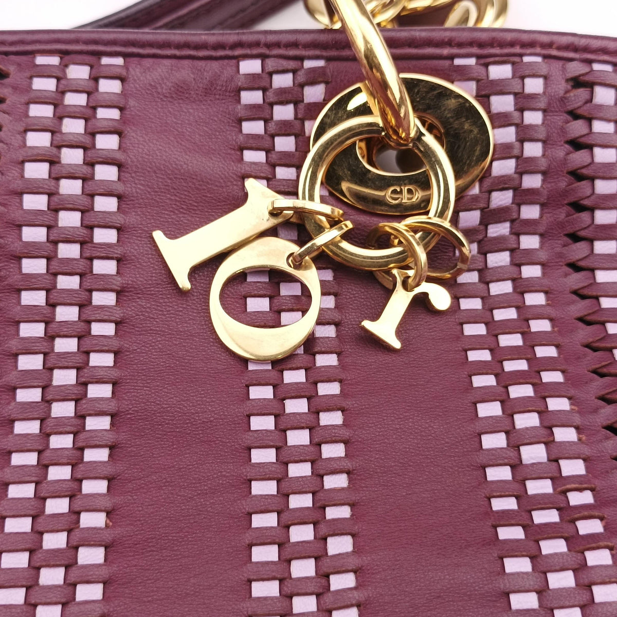 Vintage Christian Dior Soft Lady Dior Tote Purple Leather  handbag | stylenewstar