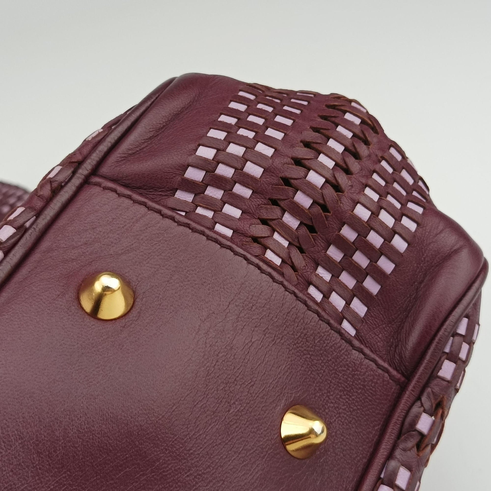 Vintage Christian Dior Soft Lady Dior Tote Purple Leather  handbag | stylenewstar