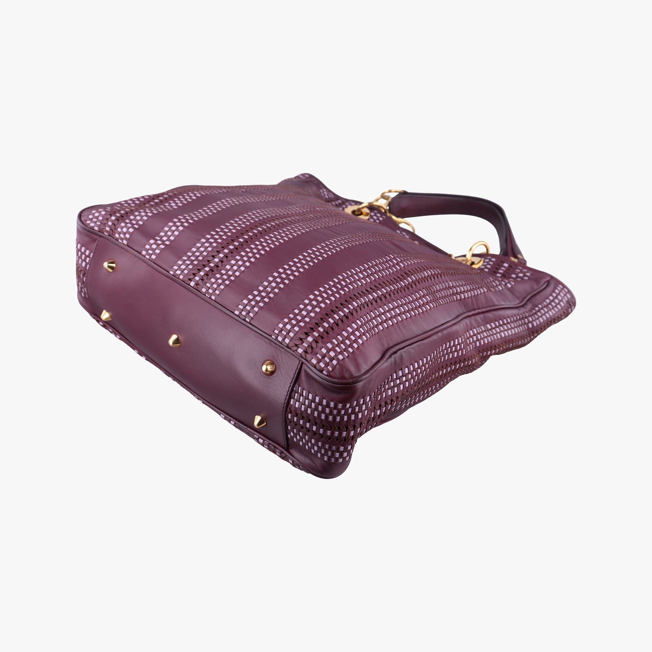Vintage Christian Dior Soft Lady Dior Tote Purple Leather  handbag | stylenewstar