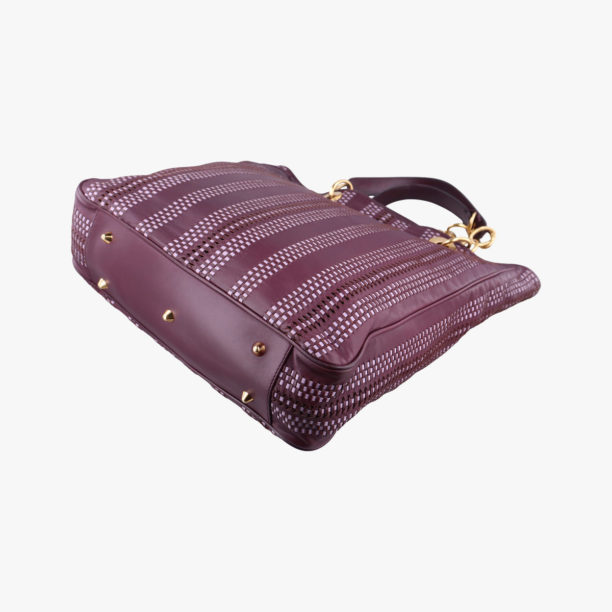 Vintage Christian Dior Soft Lady Dior Tote Purple Leather  handbag | stylenewstar