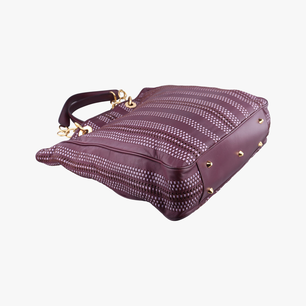 Vintage Christian Dior Soft Lady Dior Tote Purple Leather  handbag | stylenewstar