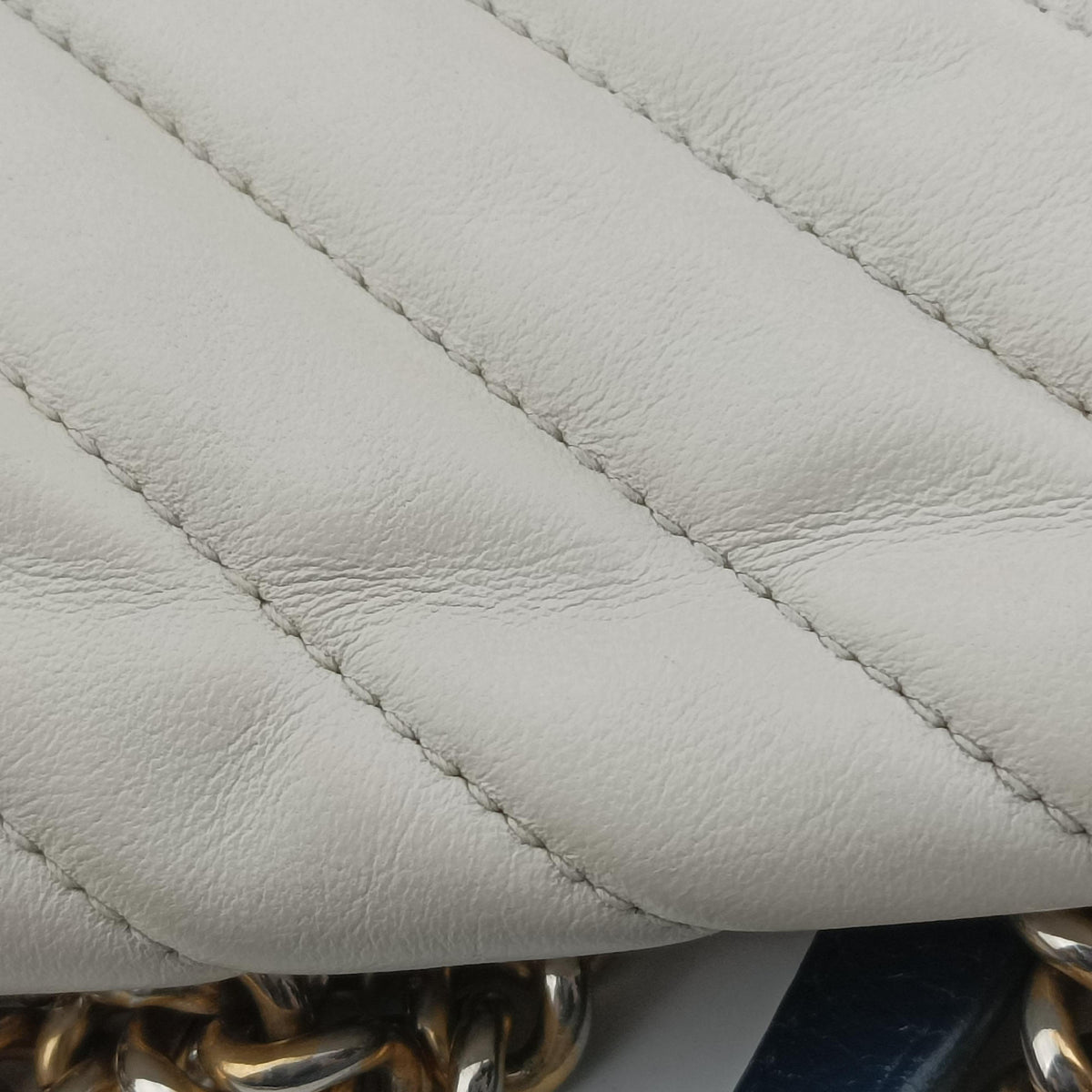 Pre-owned Gucci GG Marmont White×navy Leather 443497 shoulderbag | stylenewstar