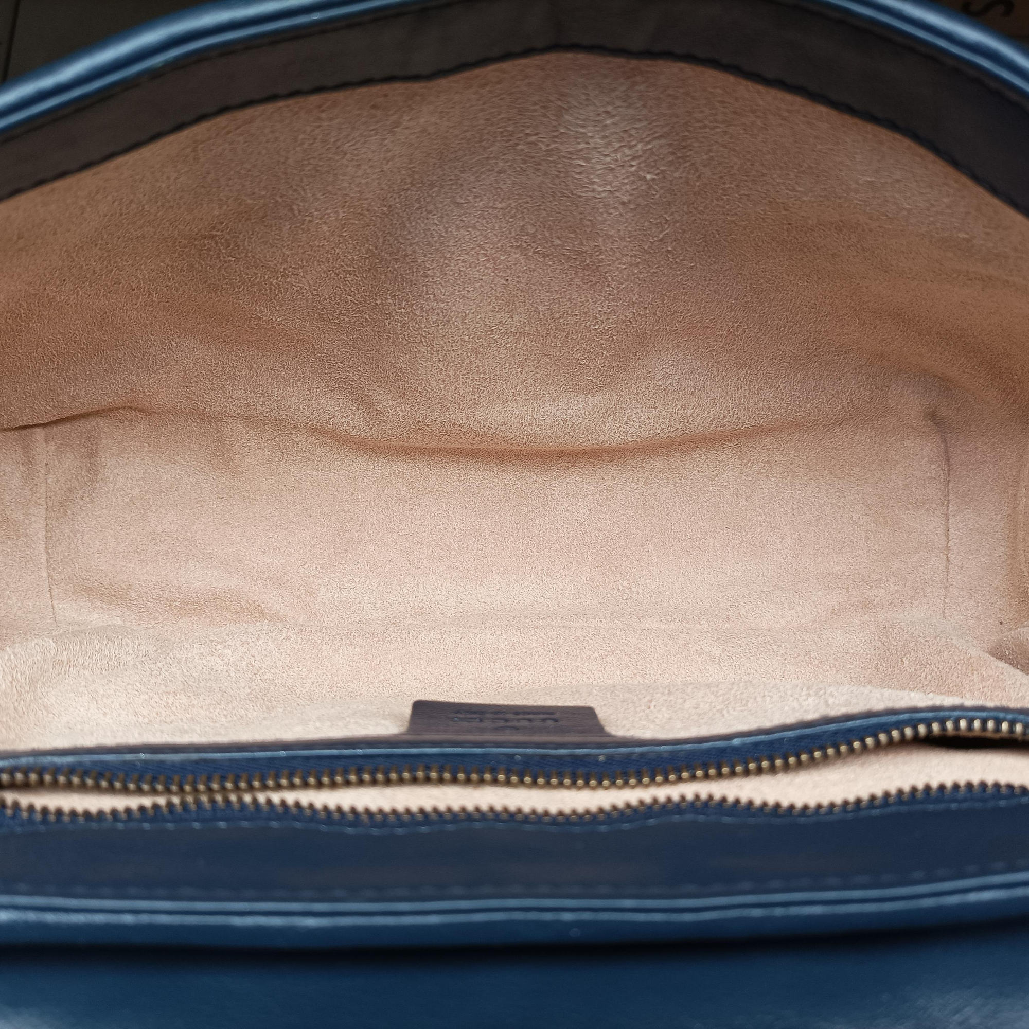 Pre-owned Gucci GG Marmont White×navy Leather 443497 shoulderbag | stylenewstar
