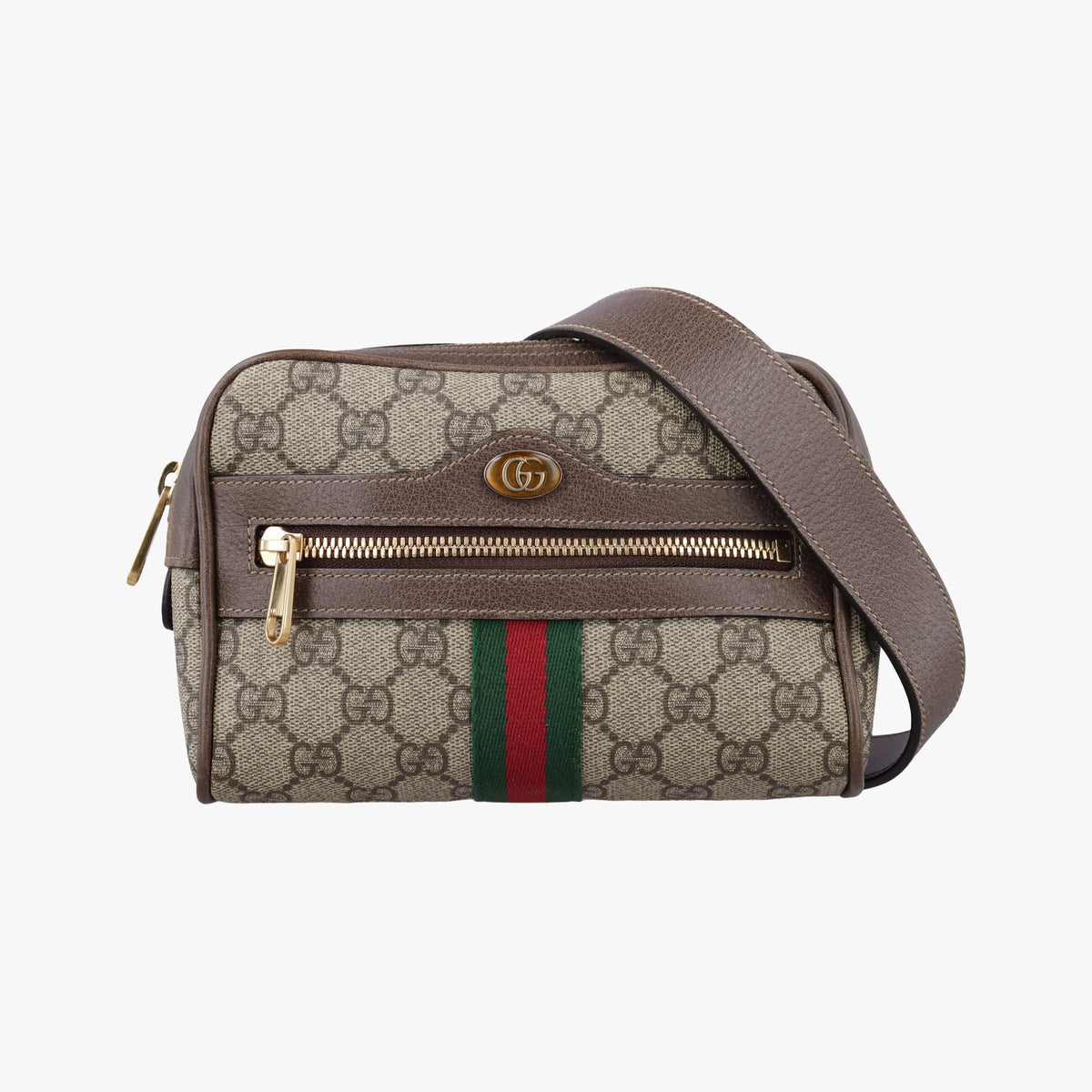 Secondhand Gucci Ophidia Brown PVC coated canvas×Leather 517076 bum bag/waist bag | stylenewstar
