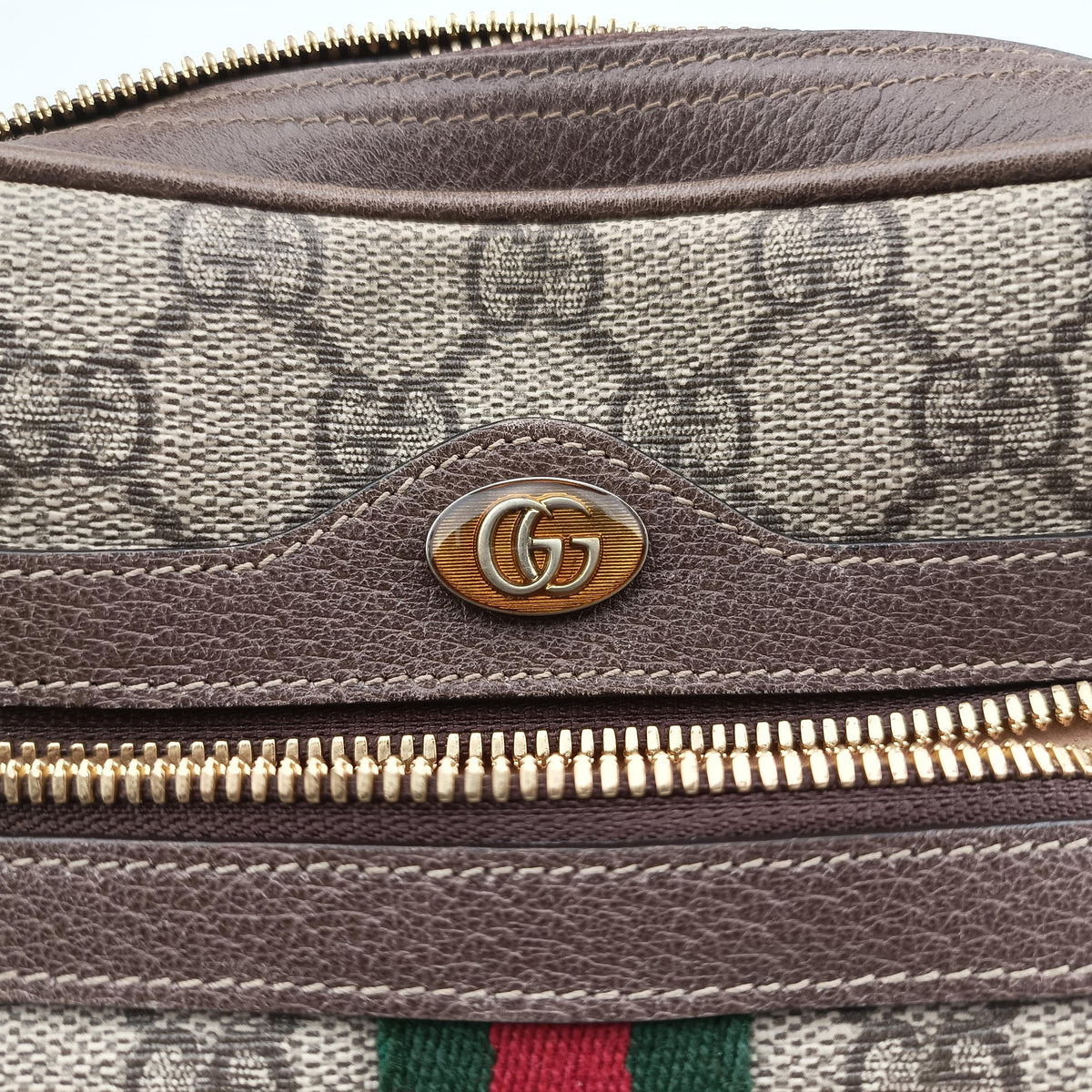 Secondhand Gucci Ophidia Brown PVC coated canvas×Leather 517076 bum bag/waist bag | stylenewstar