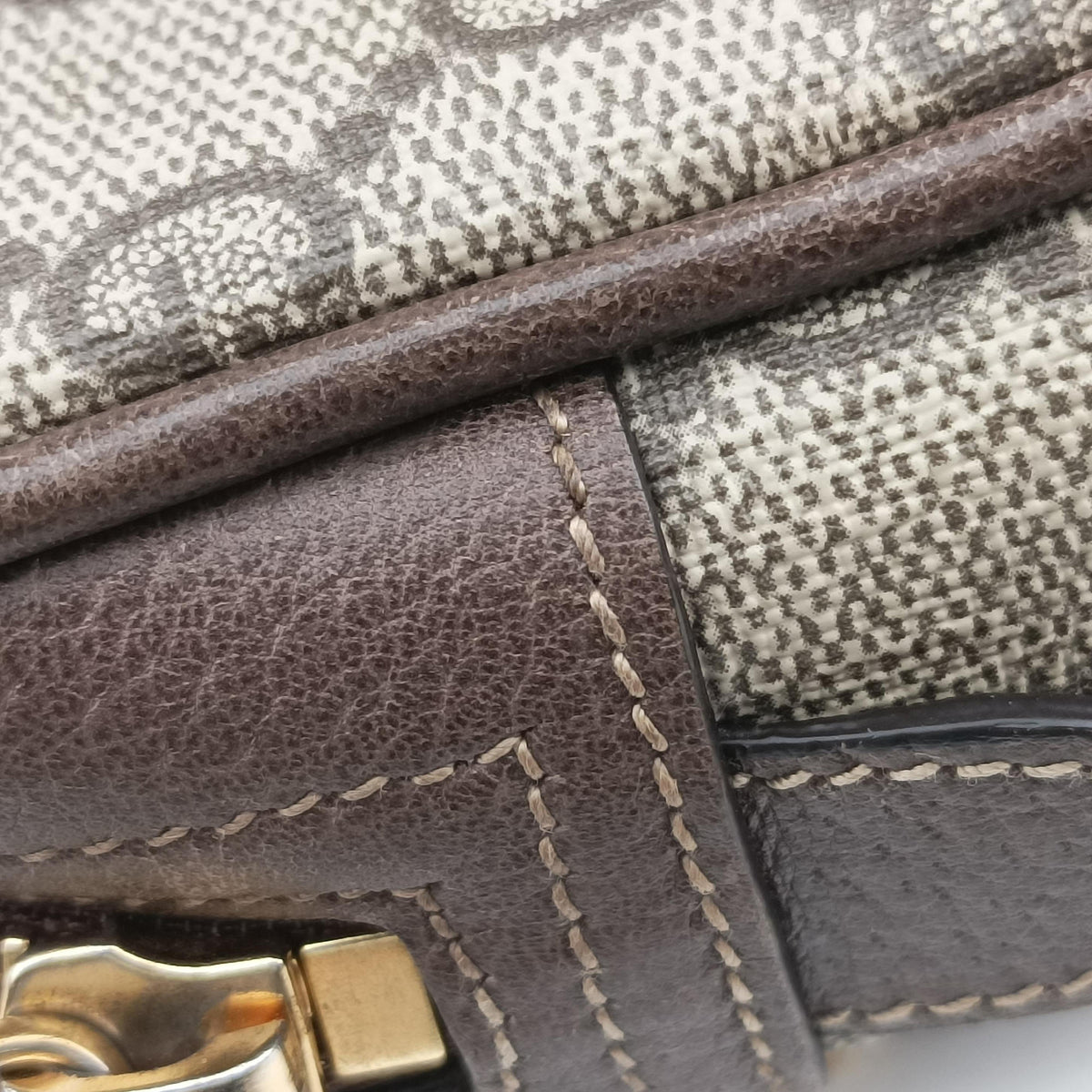 Secondhand Gucci Ophidia Brown PVC coated canvas×Leather 517076 bum bag/waist bag | stylenewstar