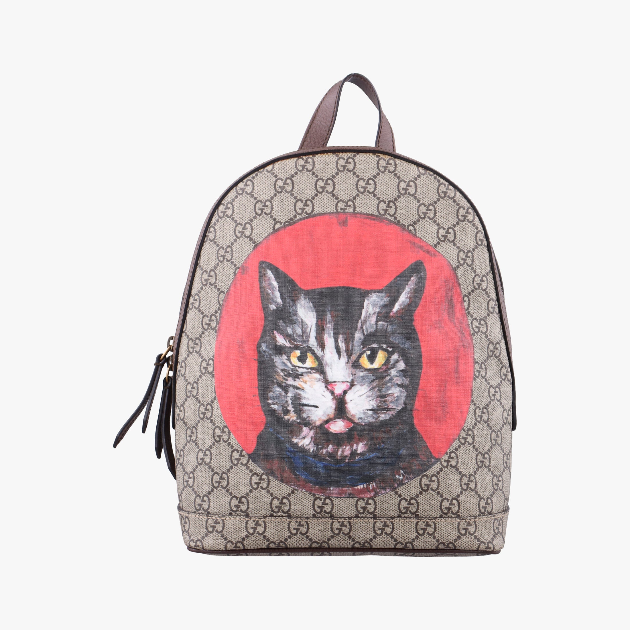 Pre-owned Gucci GG Supreme Bosco dog print Beige×Multicolour PVC coated canvas 495621 backpack/rucksack | stylenewstar