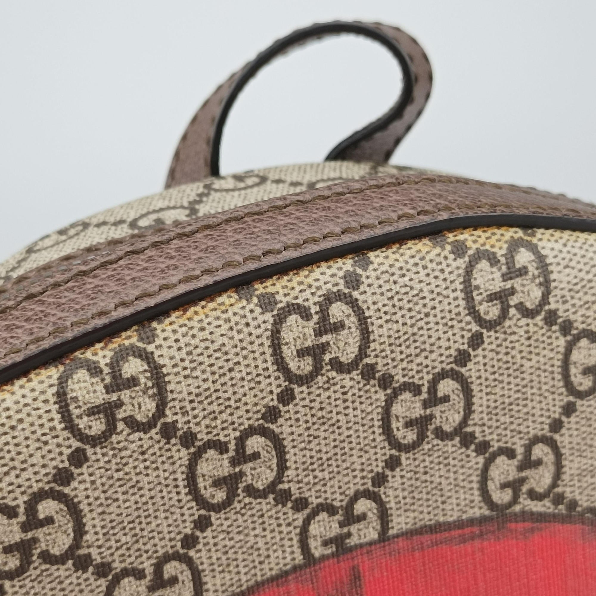 Pre-owned Gucci GG Supreme Bosco dog print Beige×Multicolour PVC coated canvas 495621 backpack/rucksack | stylenewstar