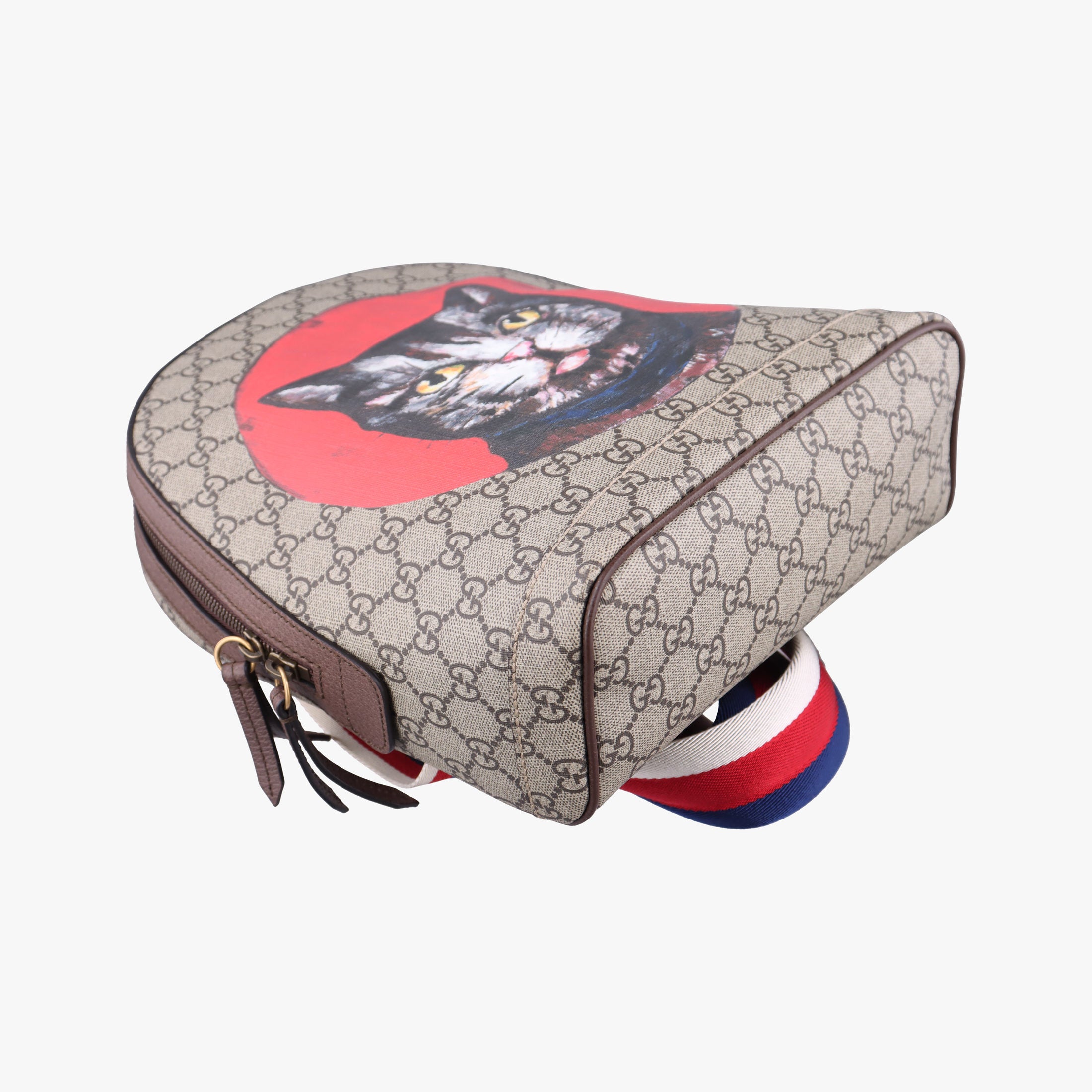 Pre-owned Gucci GG Supreme Bosco dog print Beige×Multicolour PVC coated canvas 495621 backpack/rucksack | stylenewstar