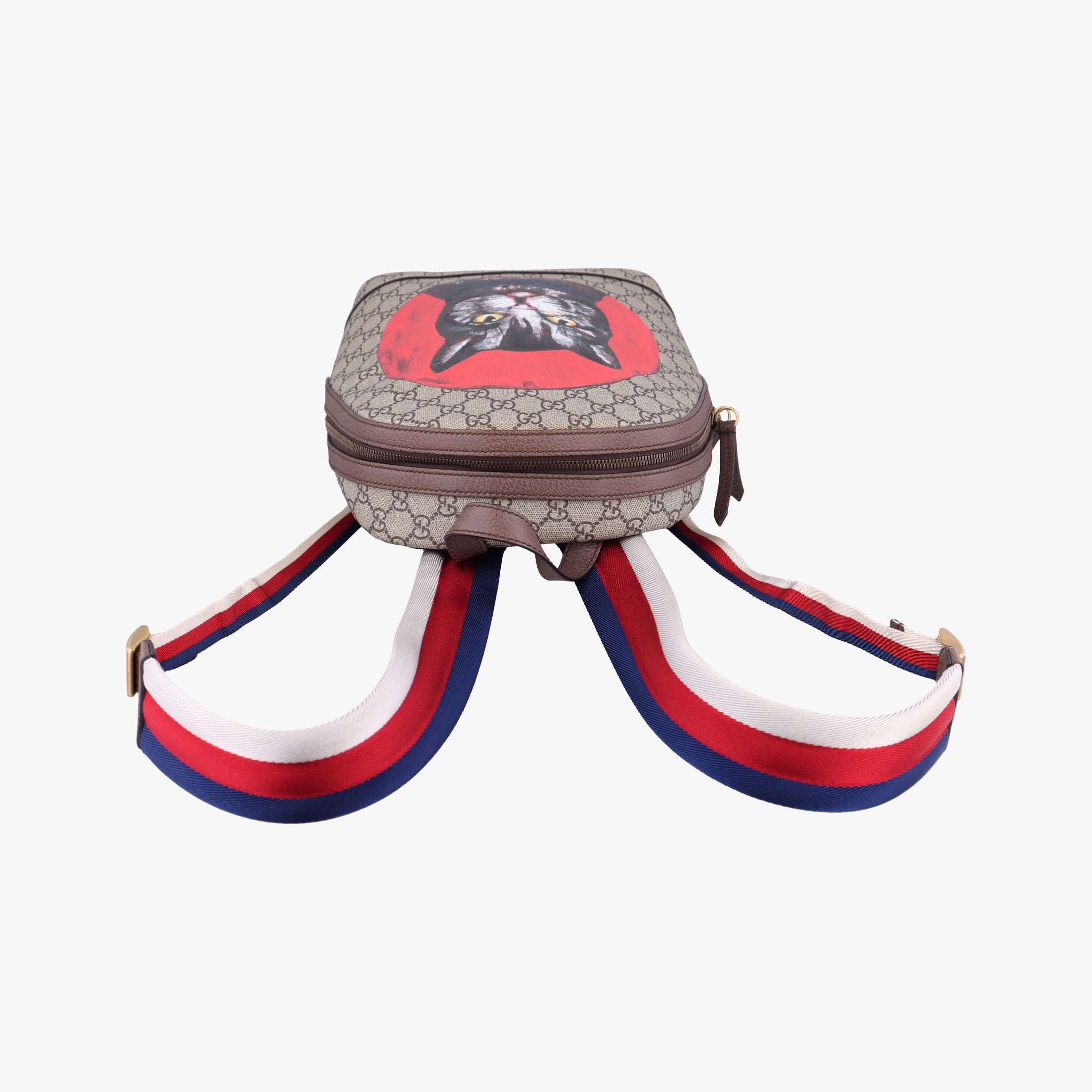 Pre-owned Gucci GG Supreme Bosco dog print Beige×Multicolour PVC coated canvas 495621 backpack/rucksack | stylenewstar