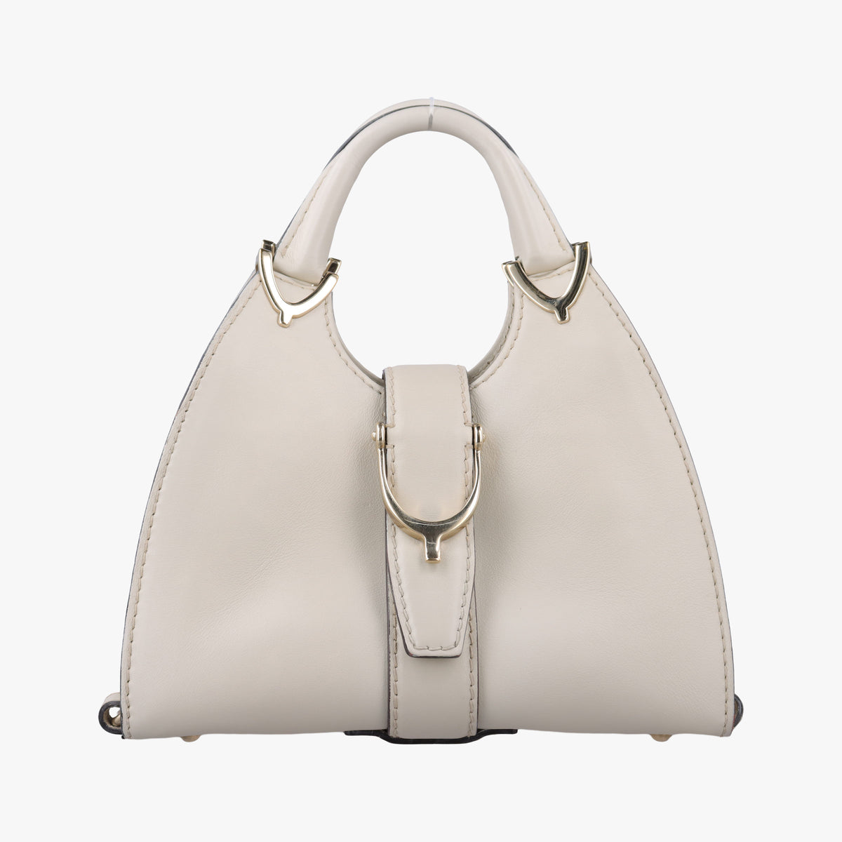 Secondhand Gucci Stirrup White Leather 277515 handbag | stylenewstar