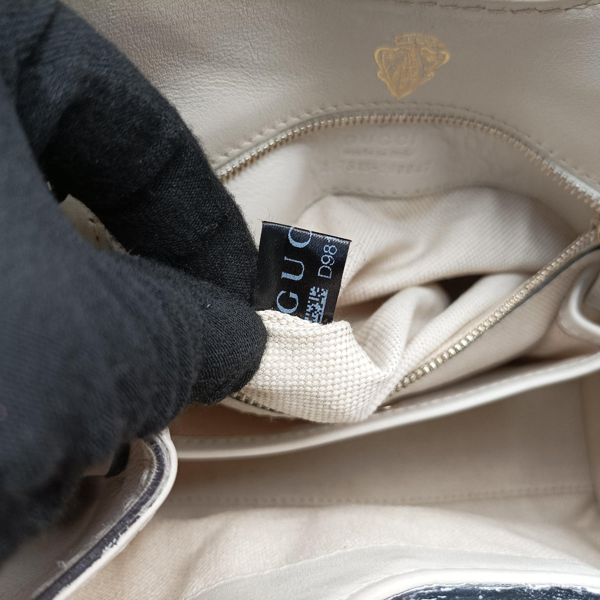 Secondhand Gucci Stirrup White Leather 277515 handbag | stylenewstar