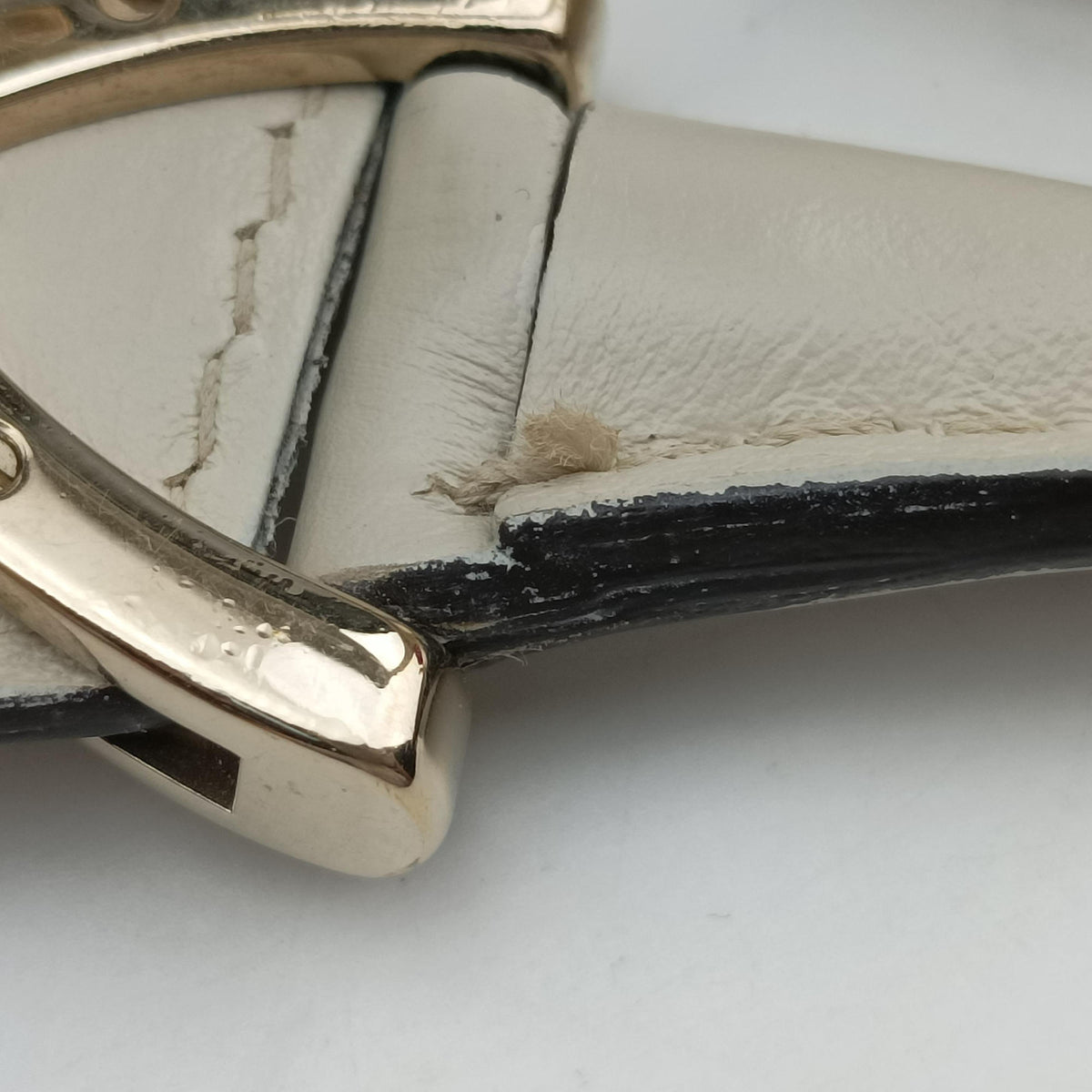 Secondhand Gucci Stirrup White Leather 277515 handbag | stylenewstar