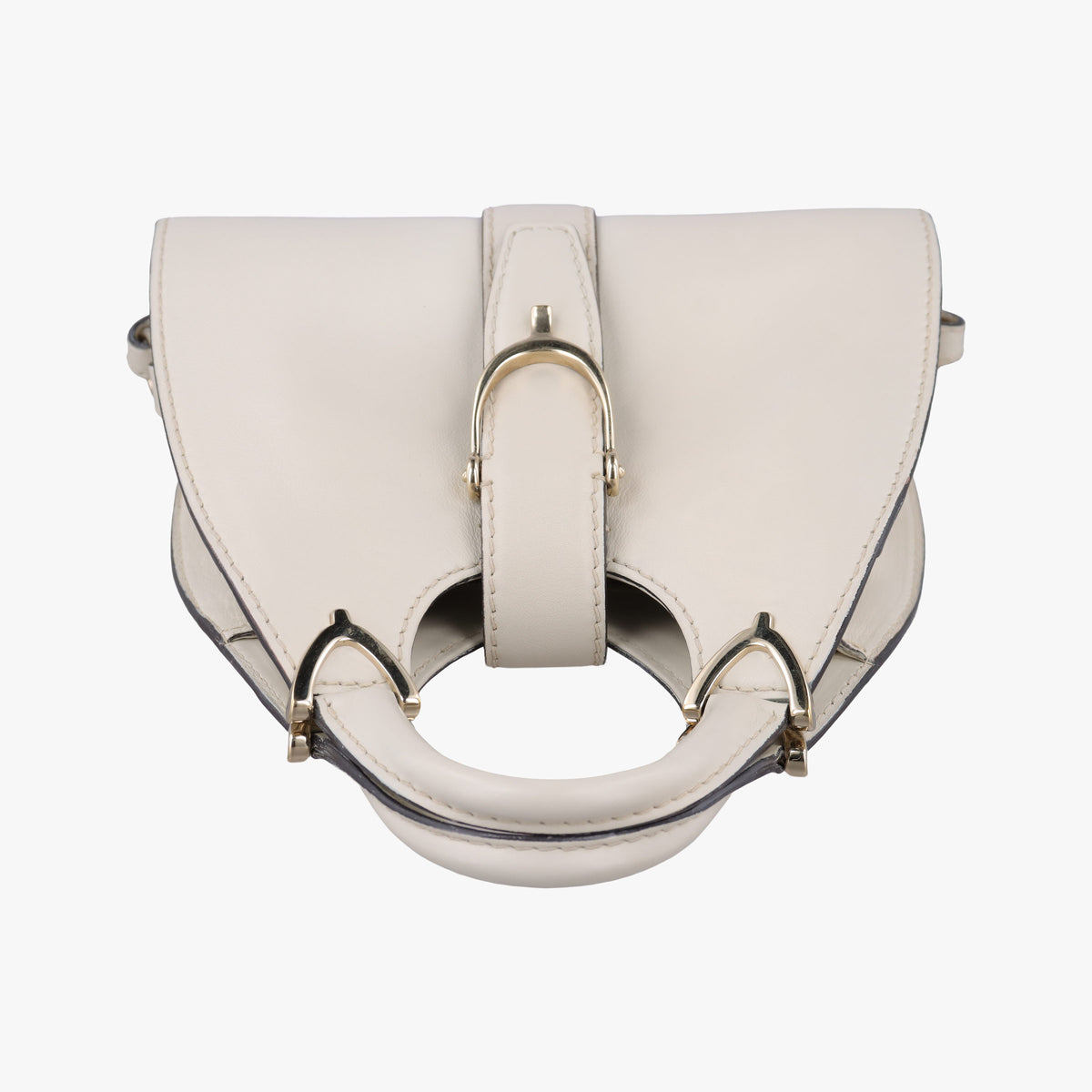 Secondhand Gucci Stirrup White Leather 277515 handbag | stylenewstar