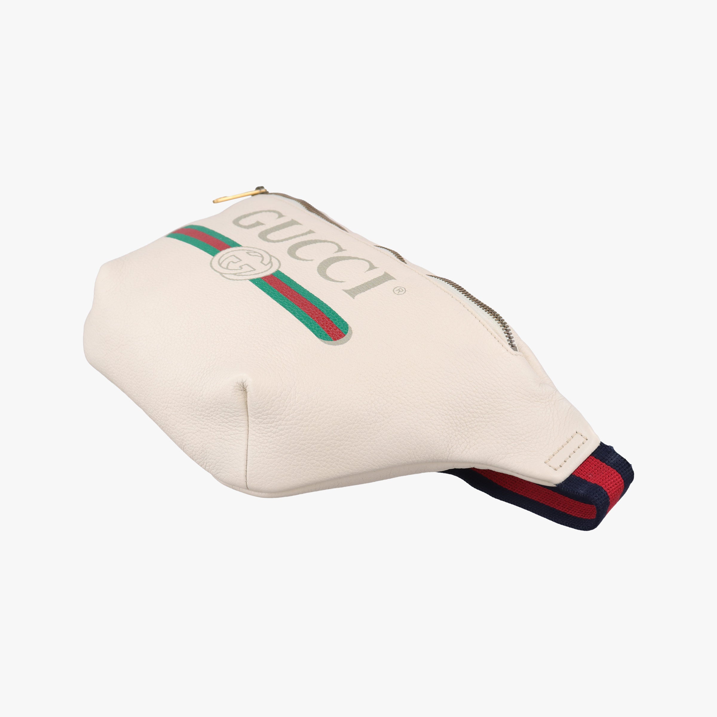 Pre-owned Gucci Print White Leather 530412 bum bag/waist bag | stylenewstar