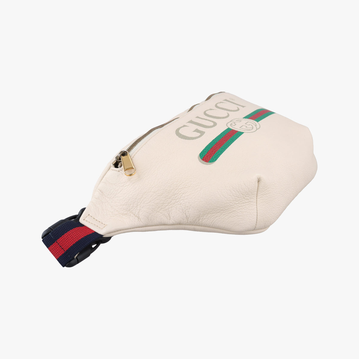 Pre-owned Gucci Print White Leather 530412 bum bag/waist bag | stylenewstar