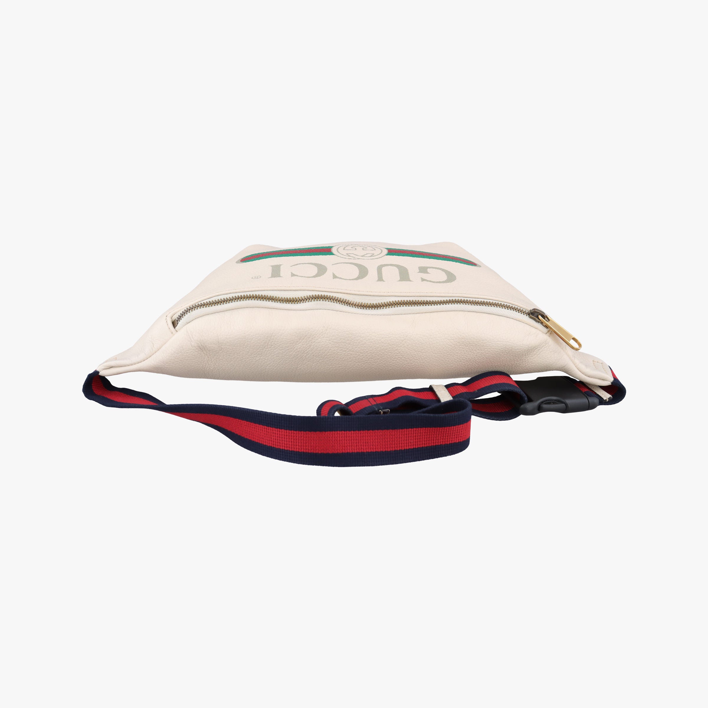 Pre-owned Gucci Print White Leather 530412 bum bag/waist bag | stylenewstar
