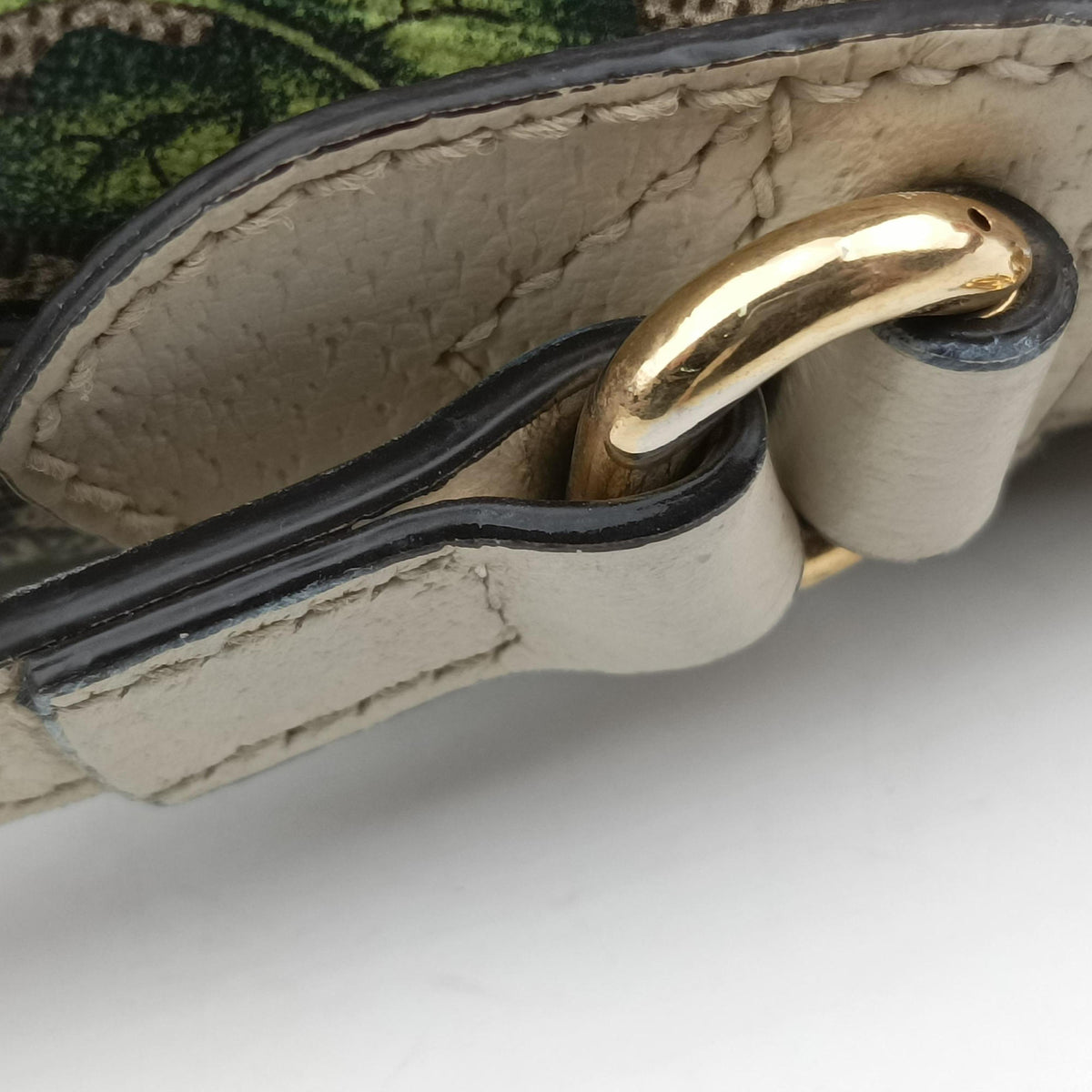 Pre-owned Gucci Ophidia beige×multi PVC coated canvas×leather 499621 shoulderbag | stylenewstar