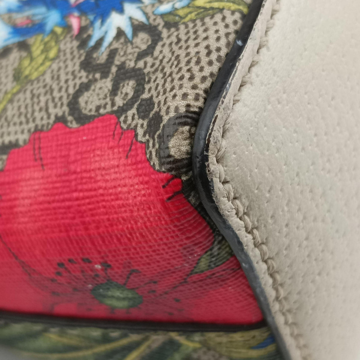 Pre-owned Gucci Ophidia beige×multi PVC coated canvas×leather 499621 shoulderbag | stylenewstar
