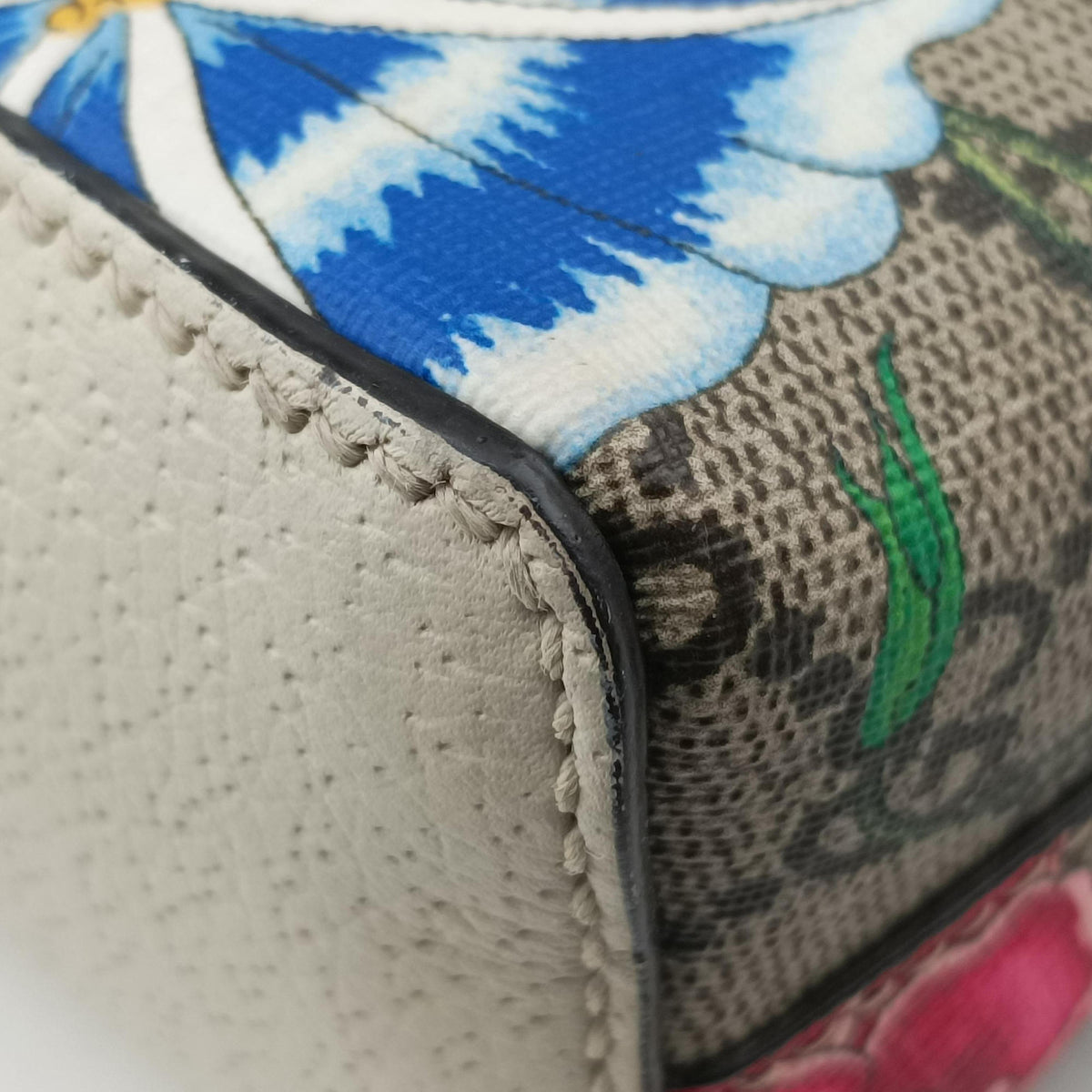 Pre-owned Gucci Ophidia beige×multi PVC coated canvas×leather 499621 shoulderbag | stylenewstar