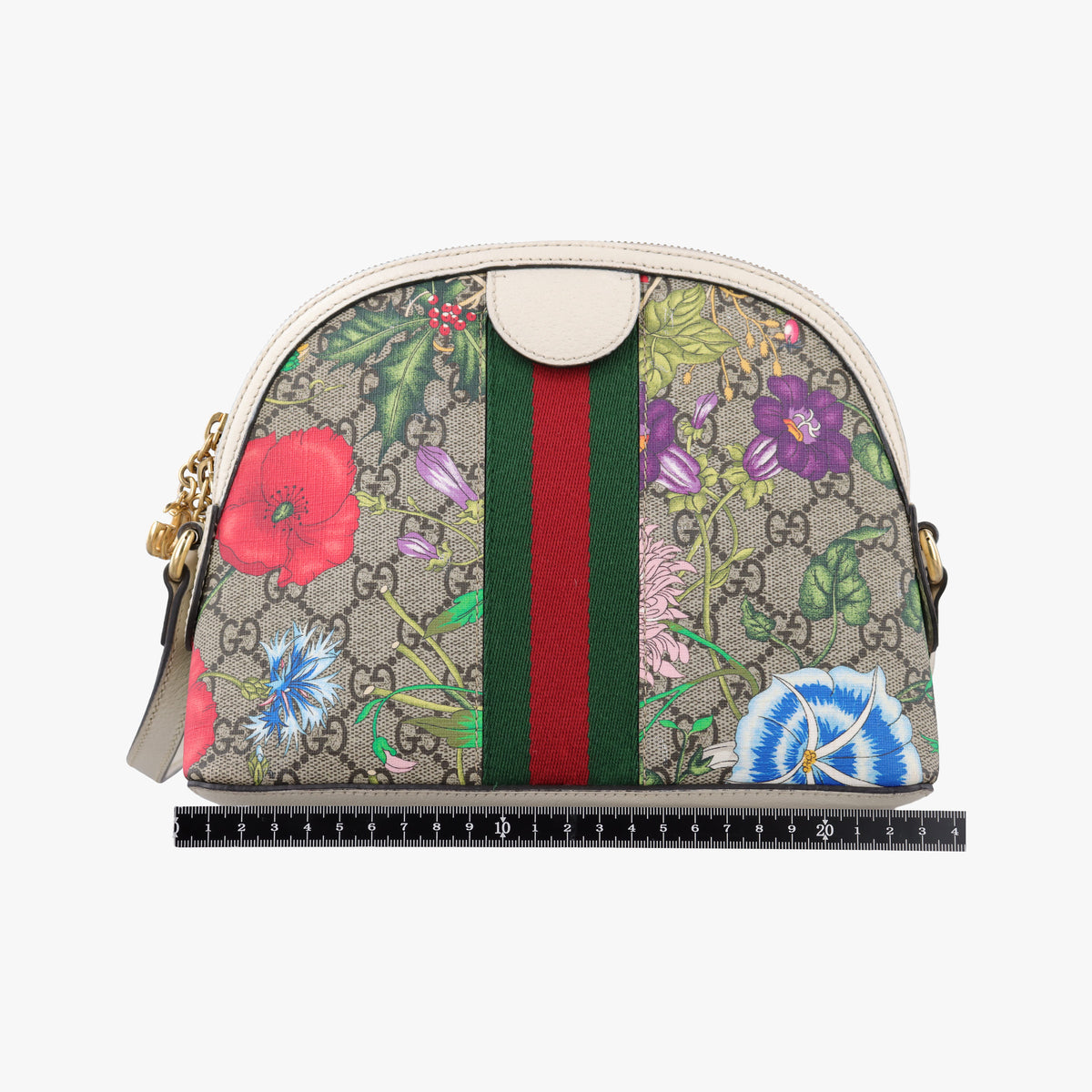 Pre-owned Gucci Ophidia beige×multi PVC coated canvas×leather 499621 shoulderbag | stylenewstar