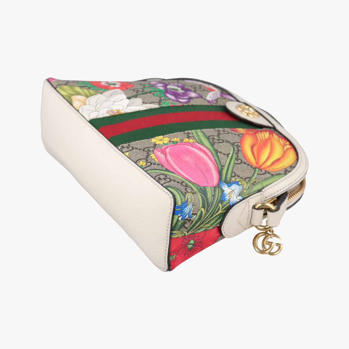 Pre-owned Gucci Ophidia beige×multi PVC coated canvas×leather 499621 shoulderbag | stylenewstar
