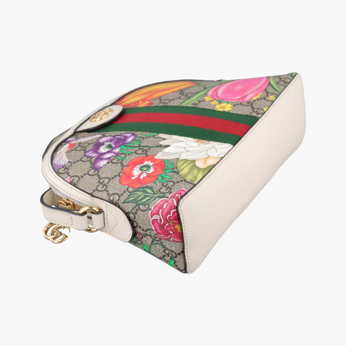 Pre-owned Gucci Ophidia beige×multi PVC coated canvas×leather 499621 shoulderbag | stylenewstar