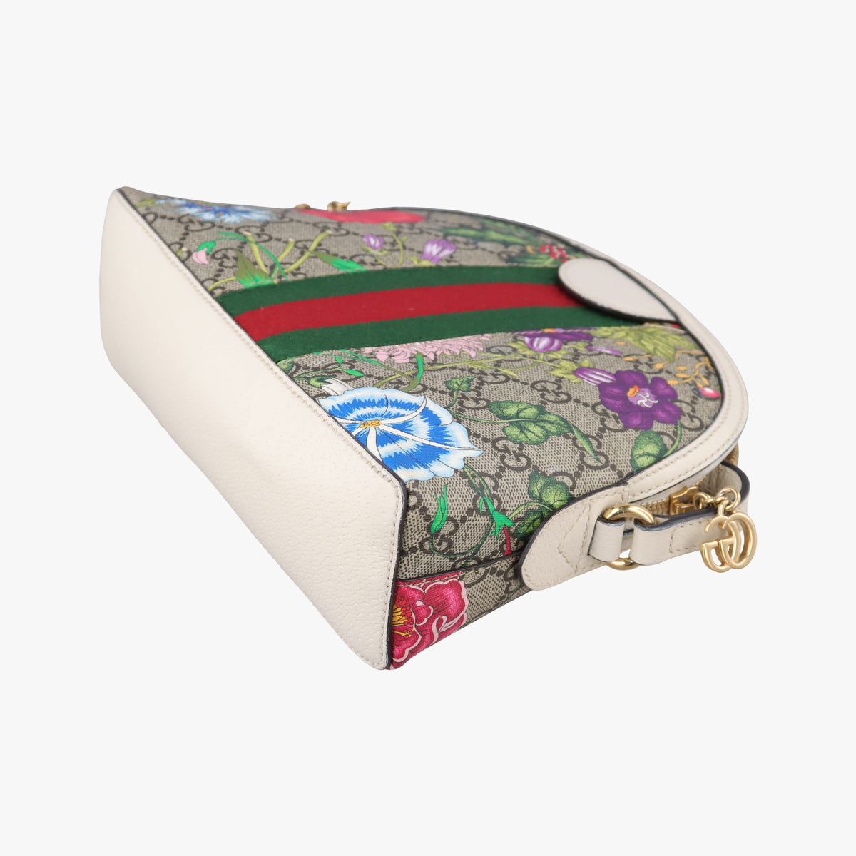 Pre-owned Gucci Ophidia beige×multi PVC coated canvas×leather 499621 shoulderbag | stylenewstar