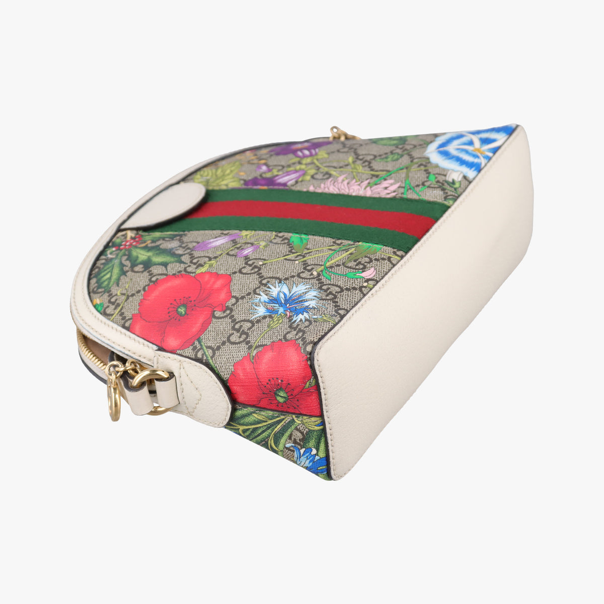 Pre-owned Gucci Ophidia beige×multi PVC coated canvas×leather 499621 shoulderbag | stylenewstar