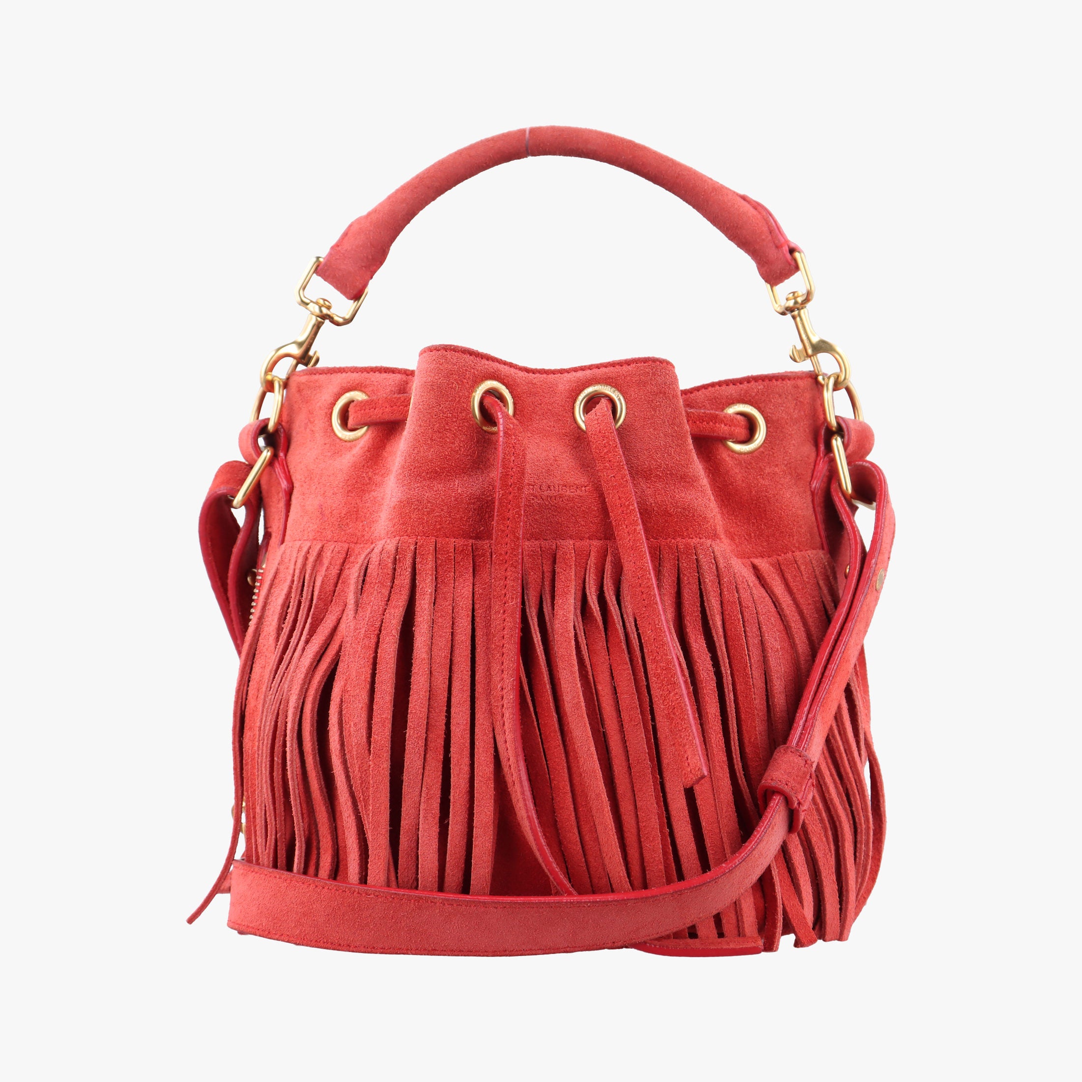 Secondhand Yves Saint Laurent Fringe Red suede 372453 shoulderbag | stylenewstar