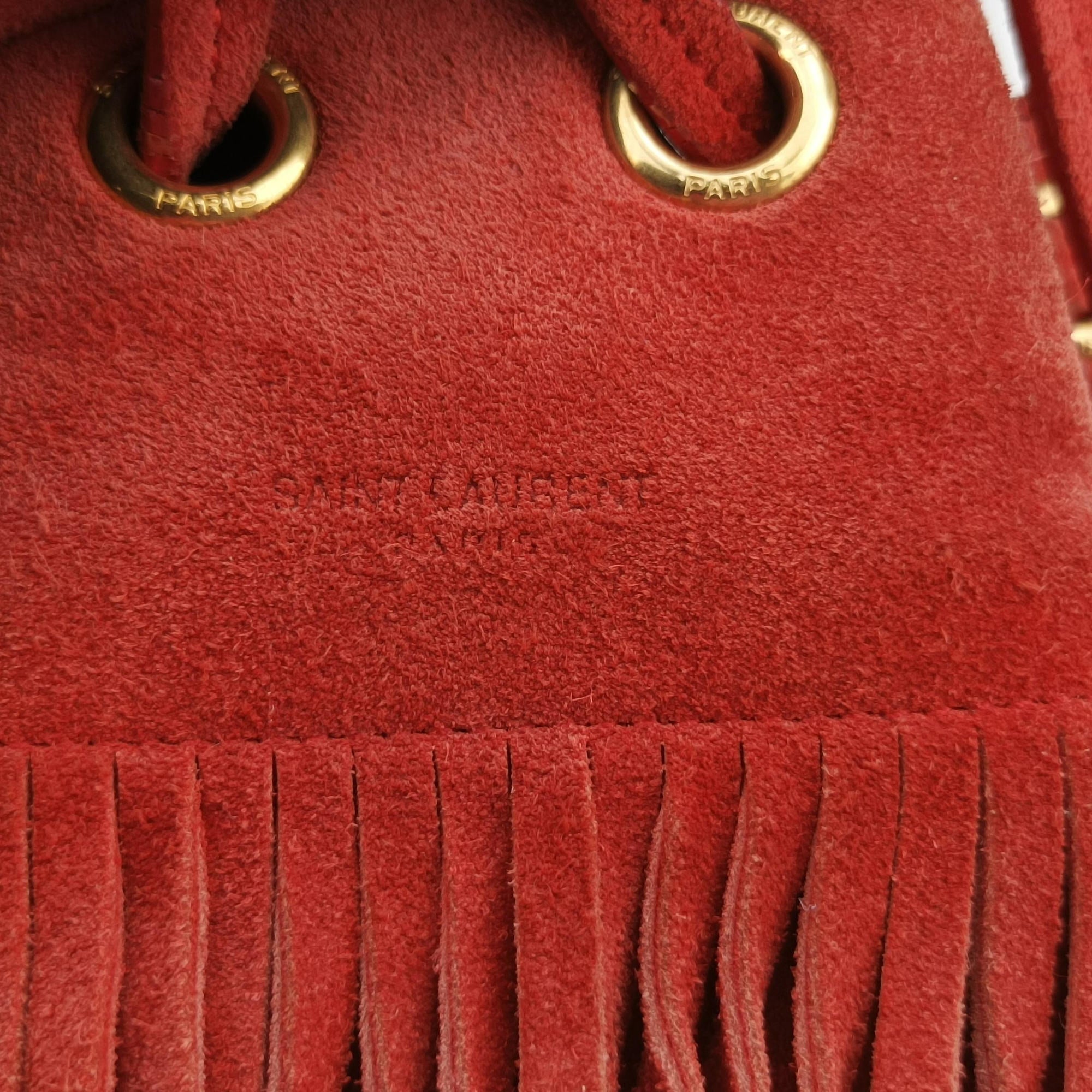 Secondhand Yves Saint Laurent Fringe Red suede 372453 shoulderbag | stylenewstar