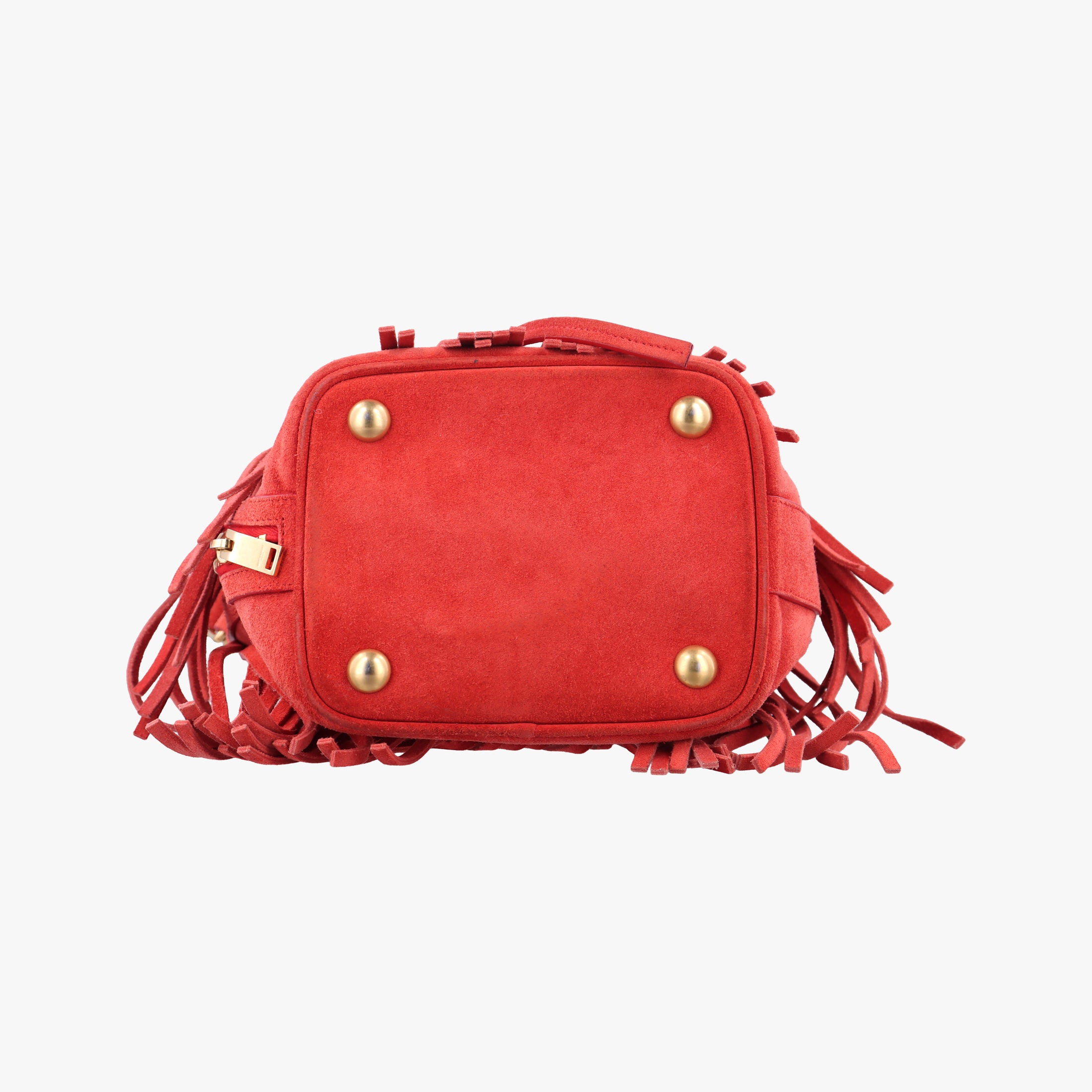 Secondhand Yves Saint Laurent Fringe Red suede 372453 shoulderbag | stylenewstar