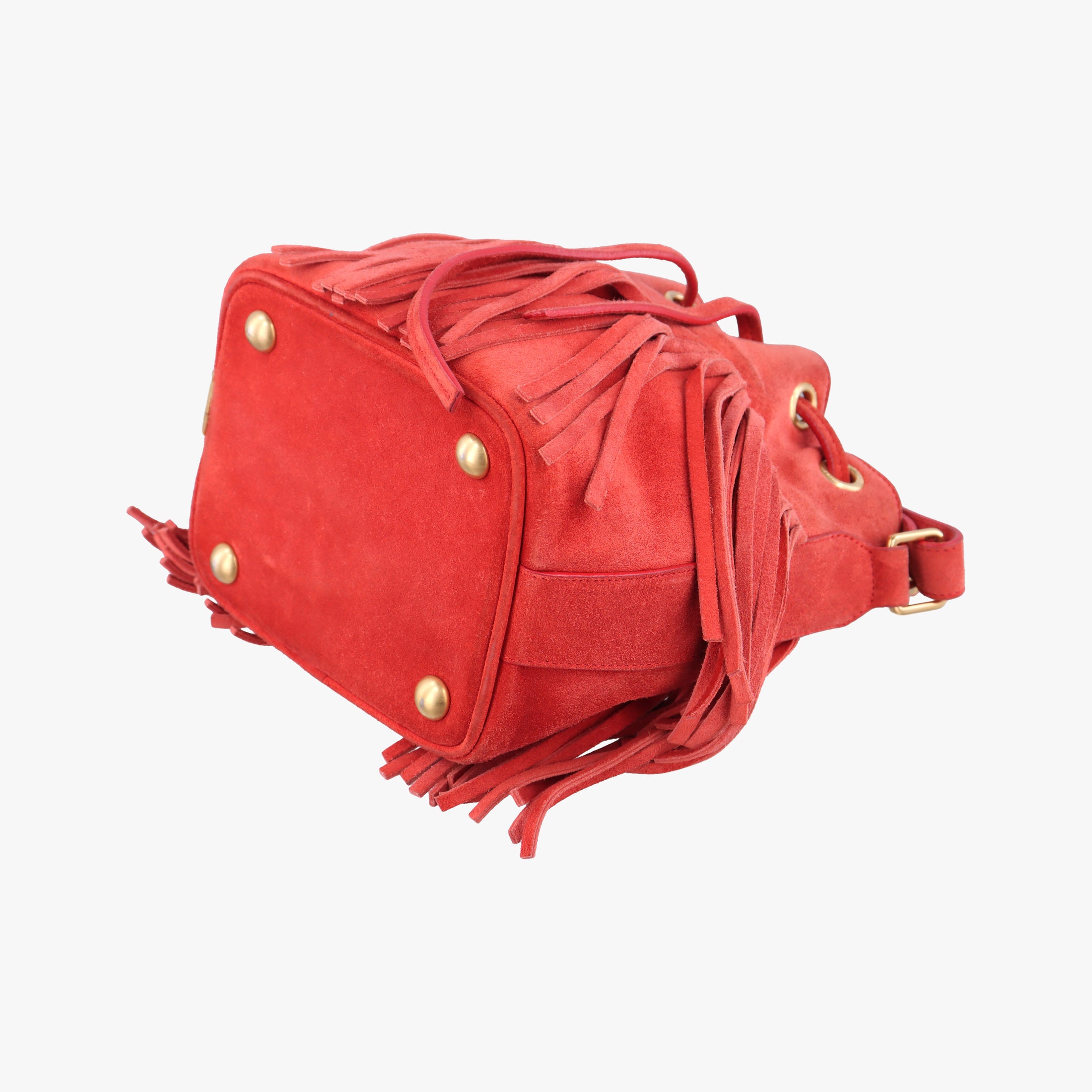 Secondhand Yves Saint Laurent Fringe Red suede 372453 shoulderbag | stylenewstar