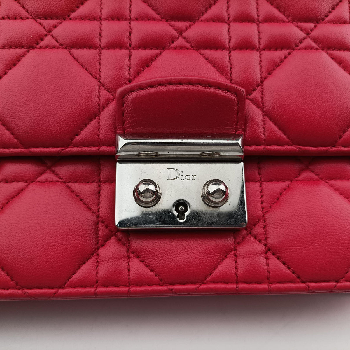 Secondhand Christian Dior Cannage New Lock Red lambskin  shoulderbag | stylenewstar
