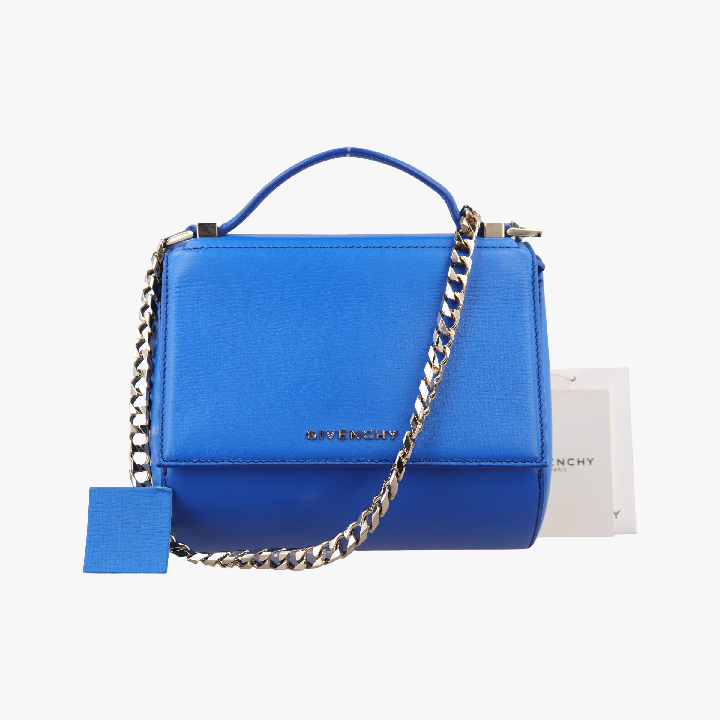 Pre-owned Givenchy Pandora Box Blue Leather  shoulderbag | stylenewstar