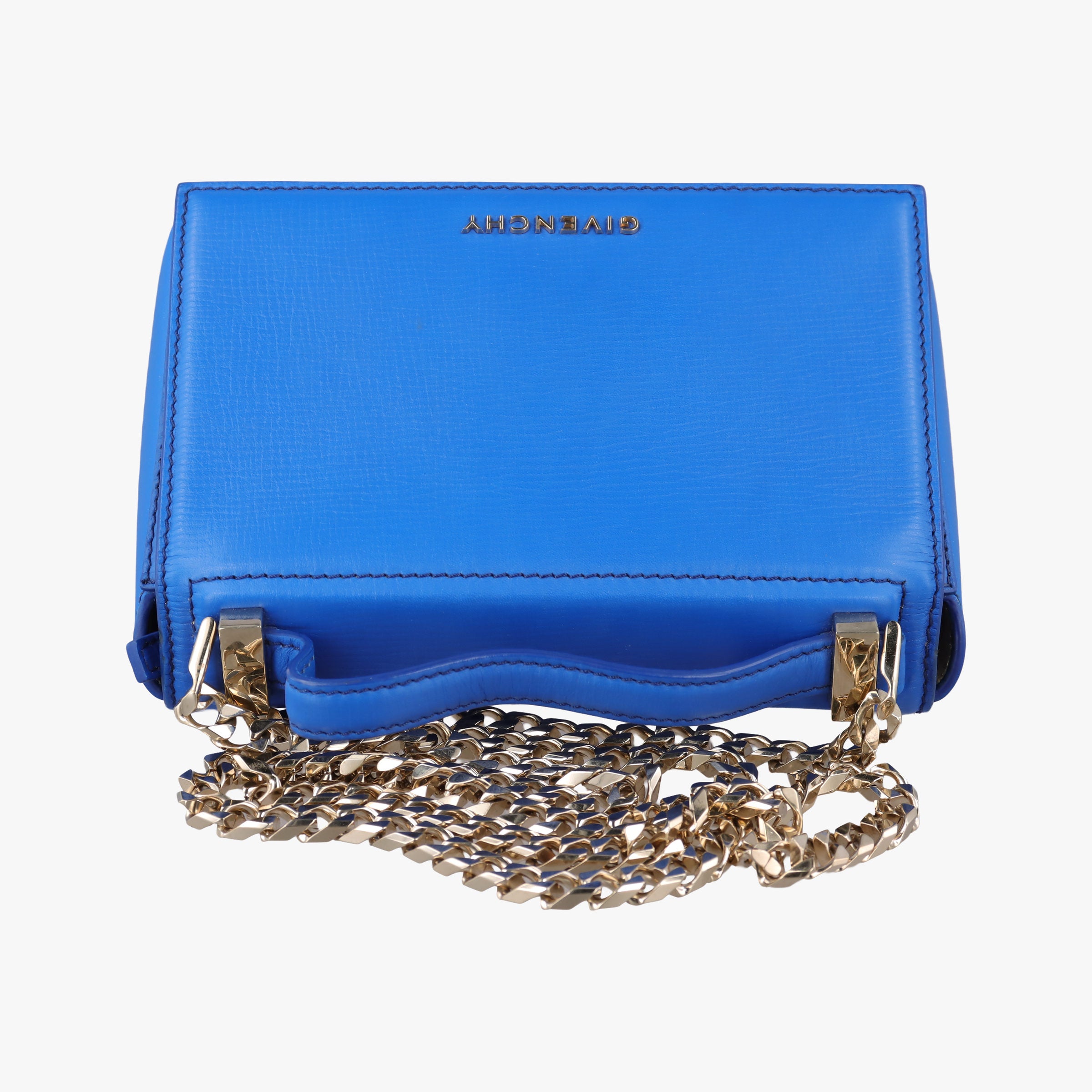 Pre-owned Givenchy Pandora Box Blue Leather  shoulderbag | stylenewstar