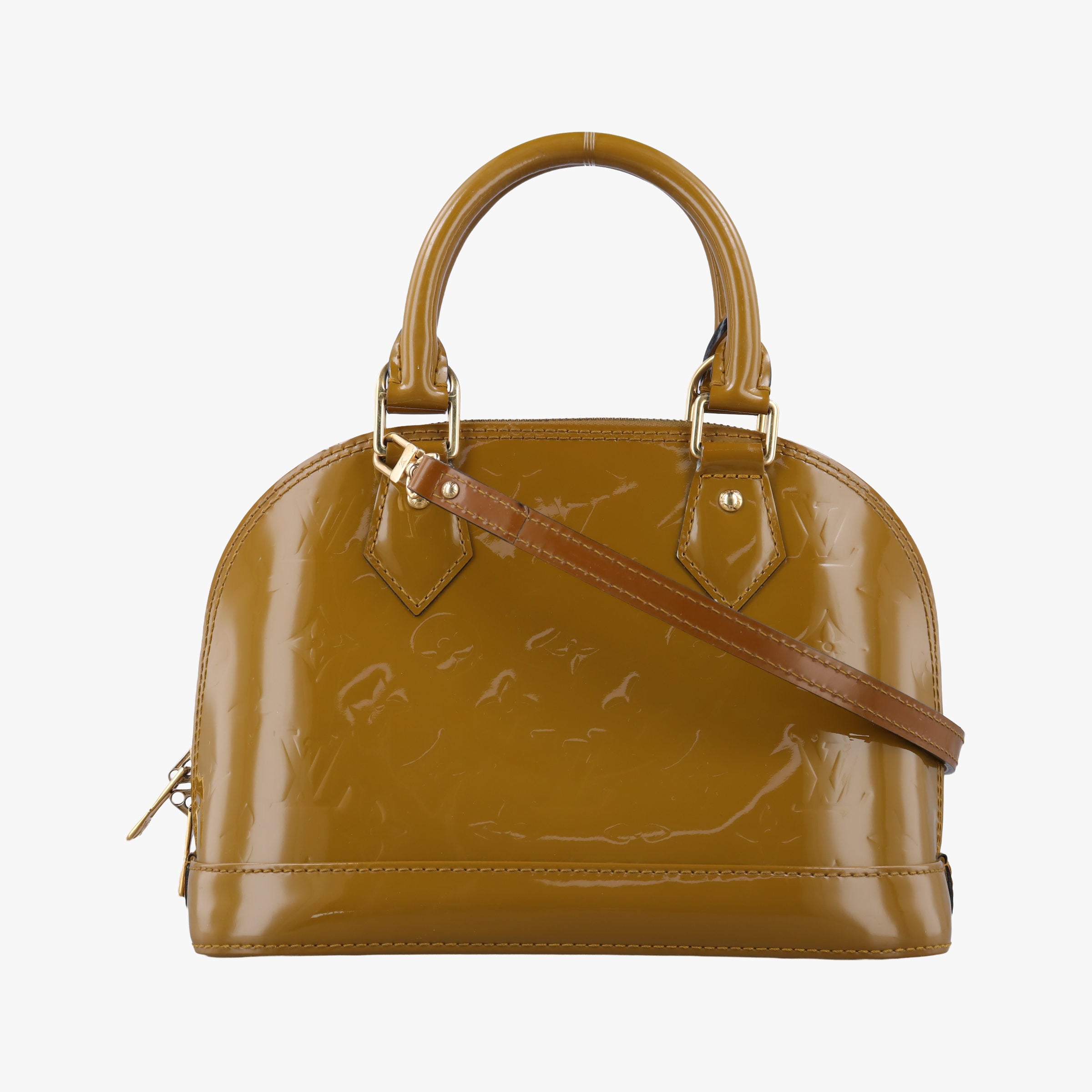 Secondhand Louis Vuitton Alma BB Rose Velours Vernis M91585 shoulderbag | stylenewstar